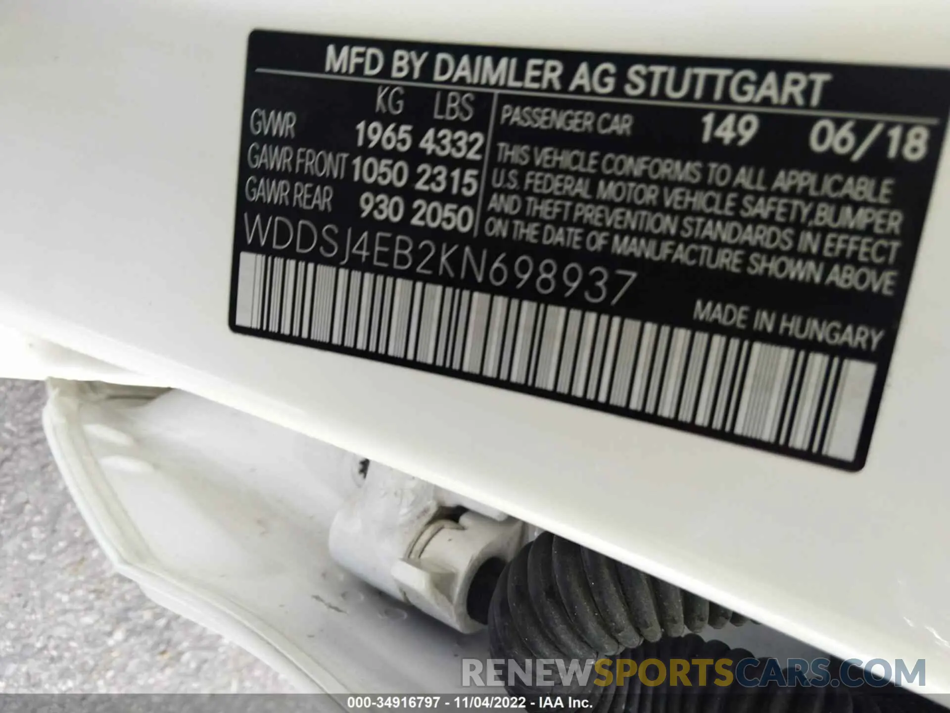 9 Фотография поврежденного автомобиля WDDSJ4EB2KN698937 MERCEDES-BENZ CLA 2019