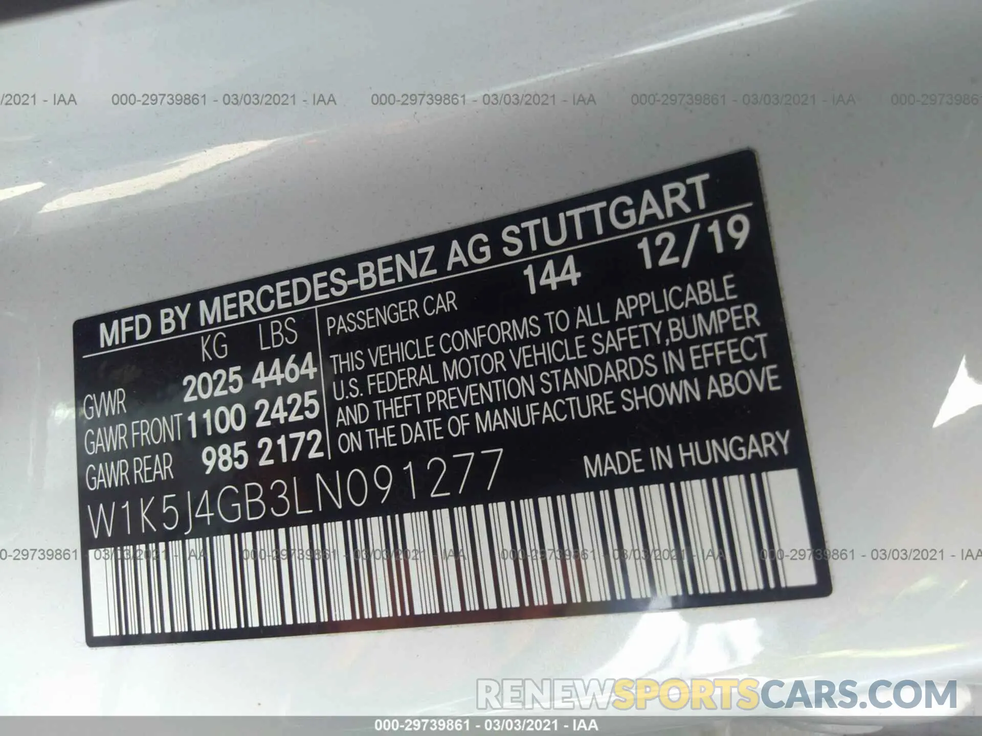 9 Фотография поврежденного автомобиля W1K5J4GB3LN091277 MERCEDES-BENZ CLA 2020
