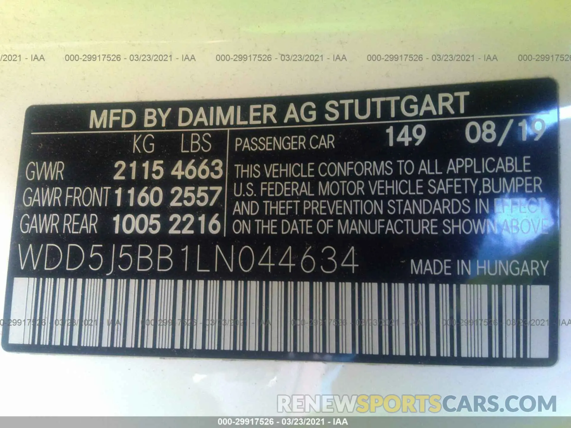 9 Photograph of a damaged car WDD5J5BB1LN044634 MERCEDES-BENZ CLA 2020