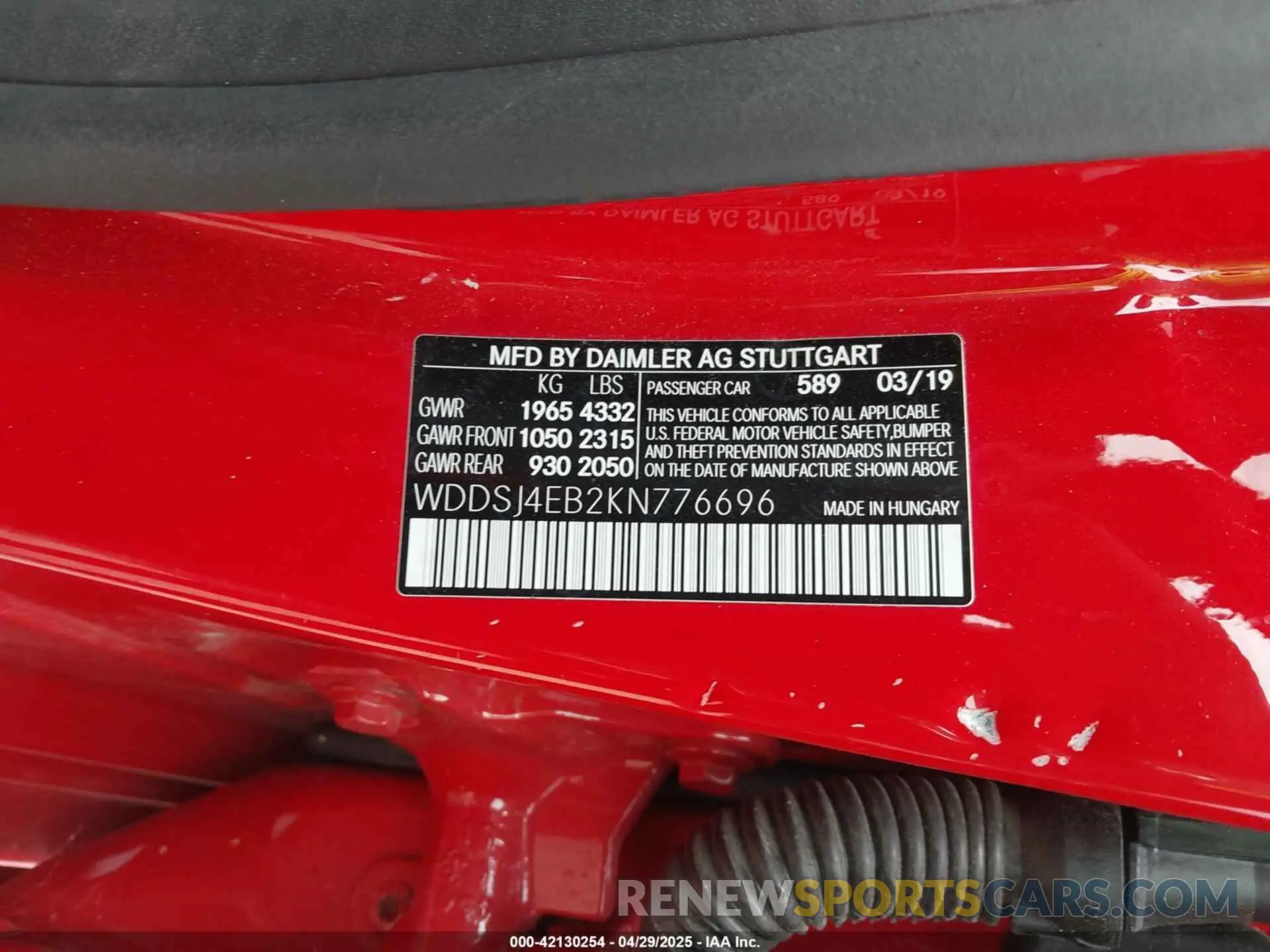 9 Photograph of a damaged car WDDSJ4EB2KN776696 MERCEDES-BENZ CLA 250 2019