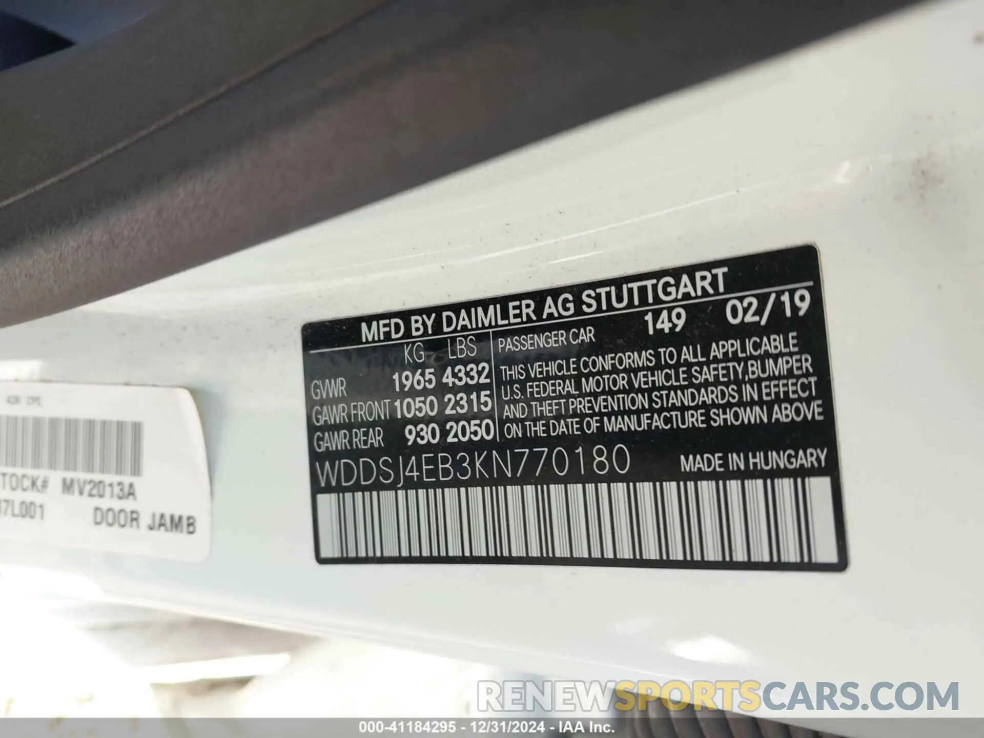 9 Photograph of a damaged car WDDSJ4EB3KN770180 MERCEDES-BENZ CLA 250 2019