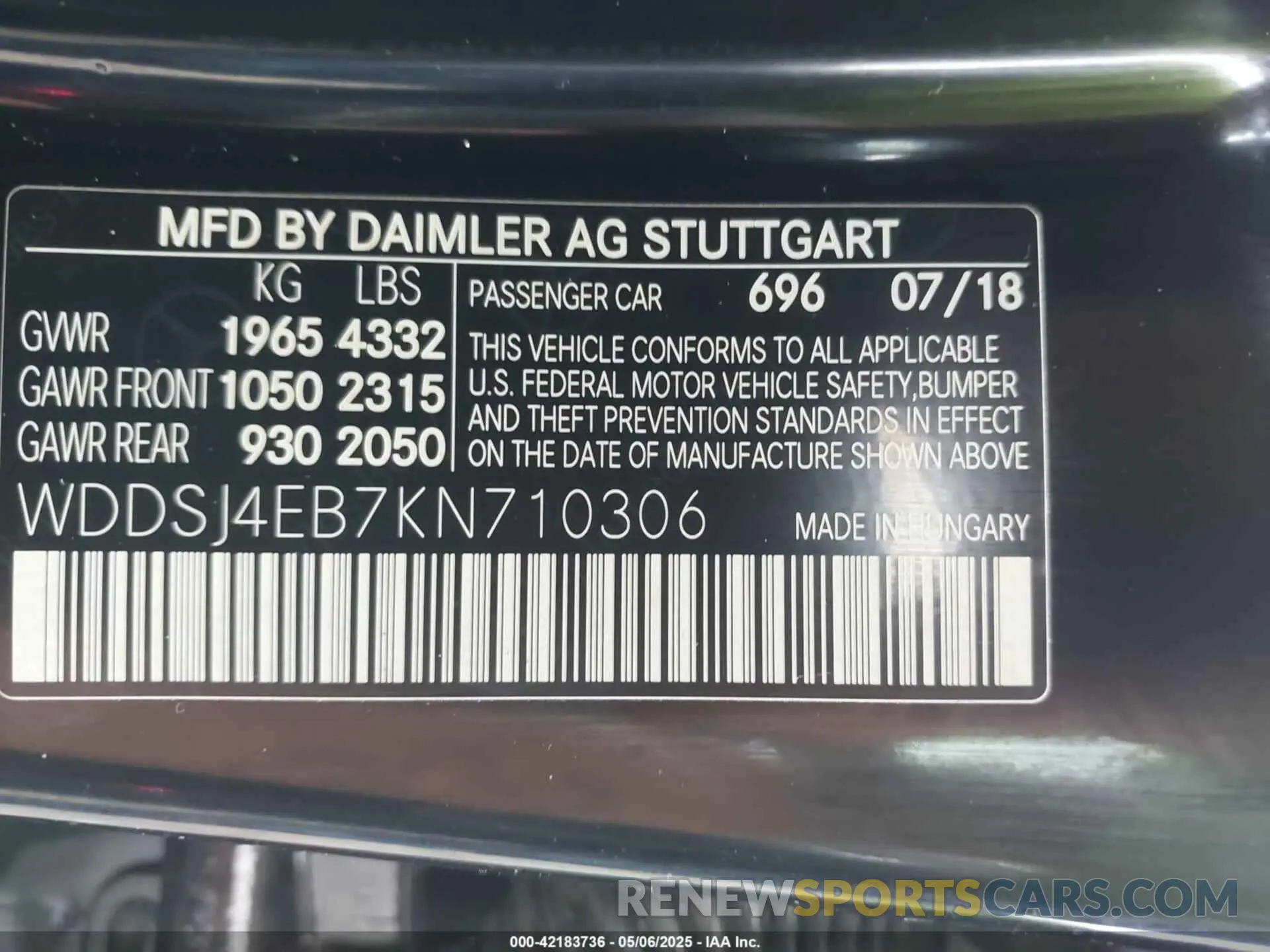 9 Фотография поврежденного автомобиля WDDSJ4EB7KN710306 MERCEDES-BENZ CLA 250 2019