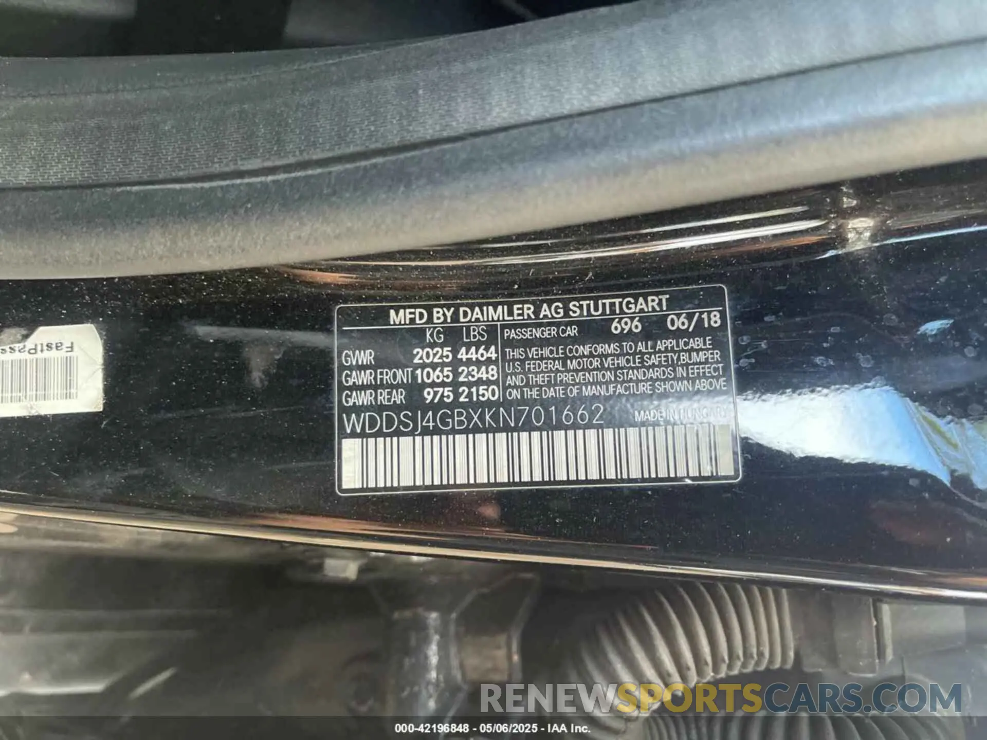9 Фотография поврежденного автомобиля WDDSJ4GBXKN701662 MERCEDES-BENZ CLA 250 2019