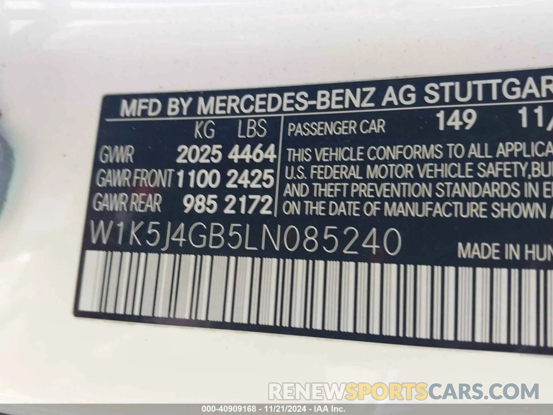 9 Фотография поврежденного автомобиля W1K5J4GB5LN085240 MERCEDES-BENZ CLA 250 2020