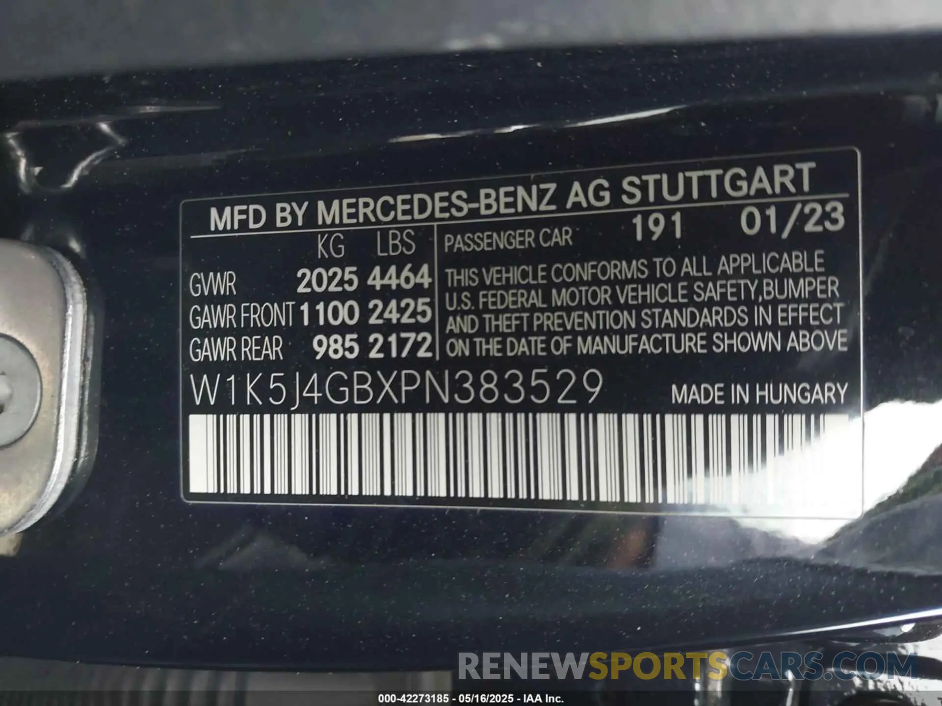 9 Фотография поврежденного автомобиля W1K5J4GBXPN383529 MERCEDES-BENZ CLA 250 COUPE 2023