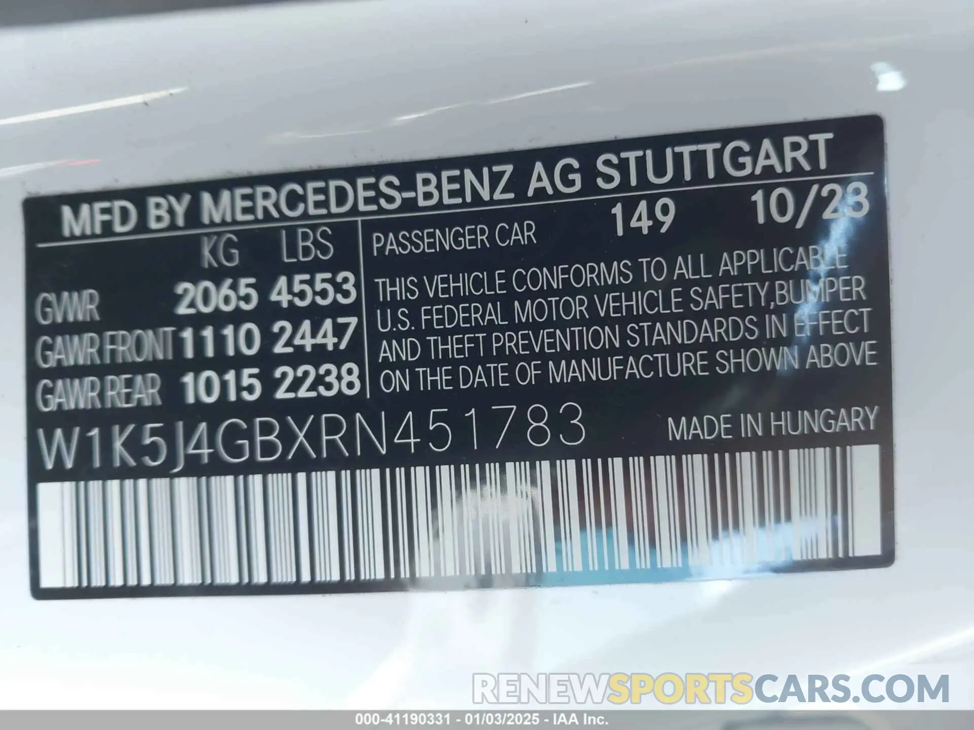 9 Фотография поврежденного автомобиля W1K5J4GBXRN451783 MERCEDES-BENZ CLA 250 COUPE 2024