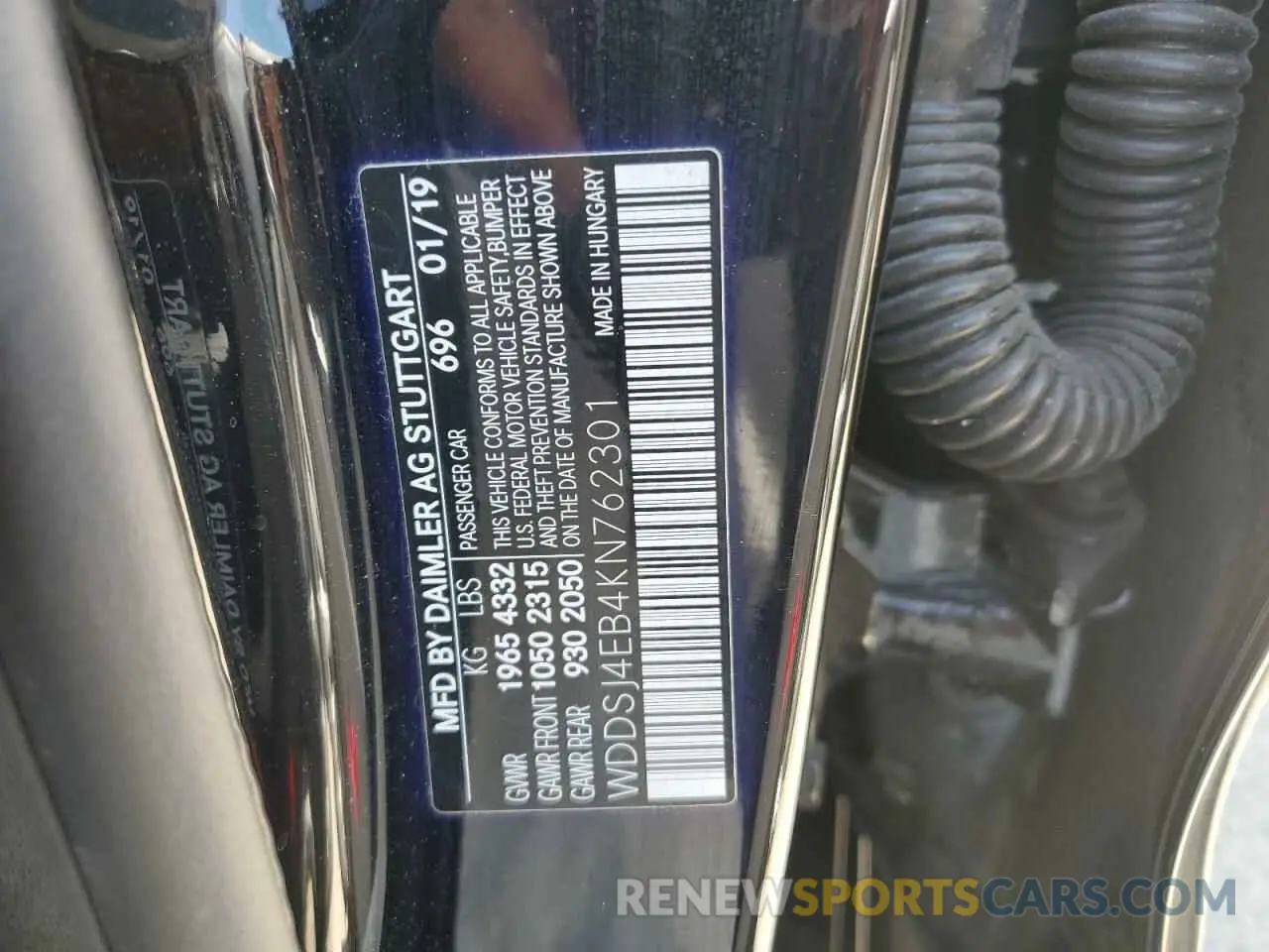 12 Фотография поврежденного автомобиля WDDSJ4EB4KN762301 MERCEDES-BENZ CLA-CLASS 2019