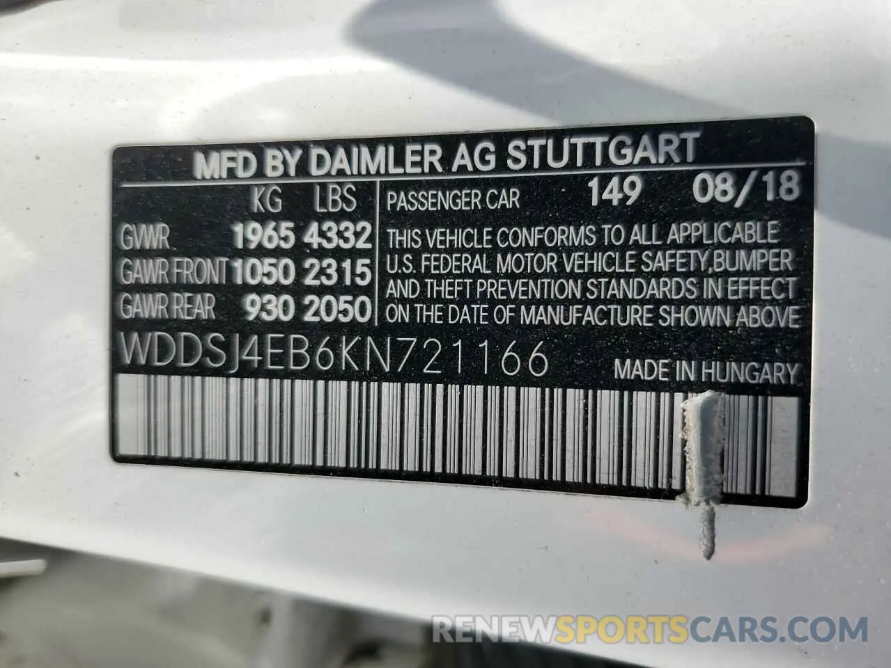 13 Фотография поврежденного автомобиля WDDSJ4EB6KN721166 MERCEDES-BENZ CLA-CLASS 2019