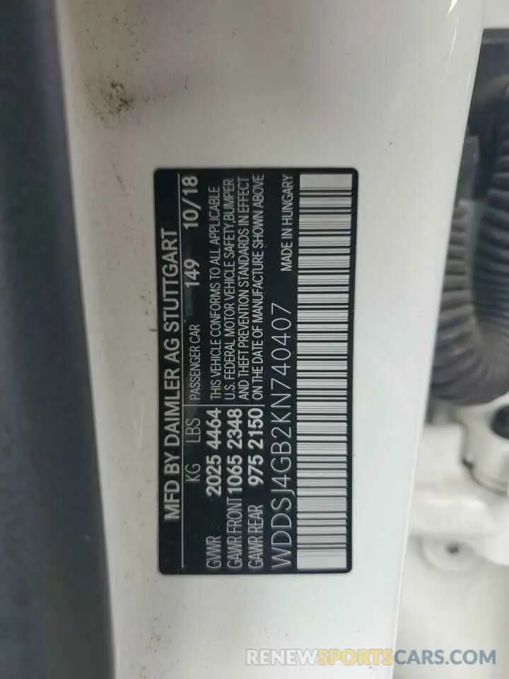 13 Photograph of a damaged car WDDSJ4GB2KN740407 MERCEDES-BENZ CLA-CLASS 2019