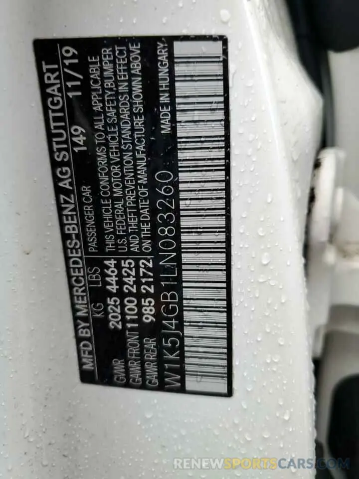 12 Фотография поврежденного автомобиля W1K5J4GB1LN083260 MERCEDES-BENZ CLA-CLASS 2020