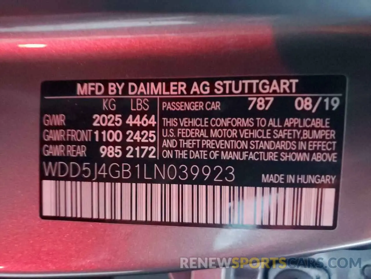 12 Photograph of a damaged car WDD5J4GB1LN039923 MERCEDES-BENZ CLA-CLASS 2020