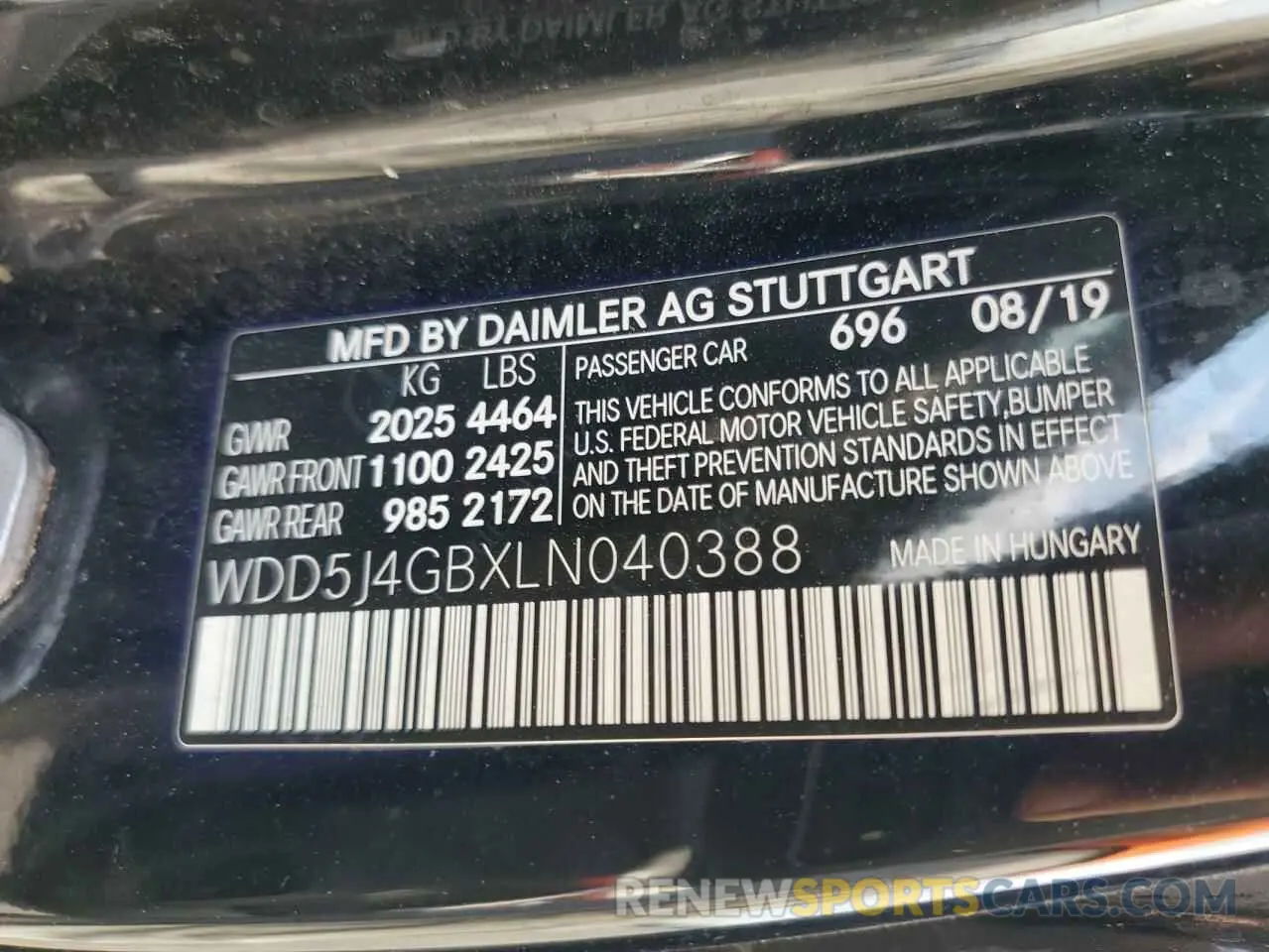 12 Photograph of a damaged car WDD5J4GBXLN040388 MERCEDES-BENZ CLA-CLASS 2020