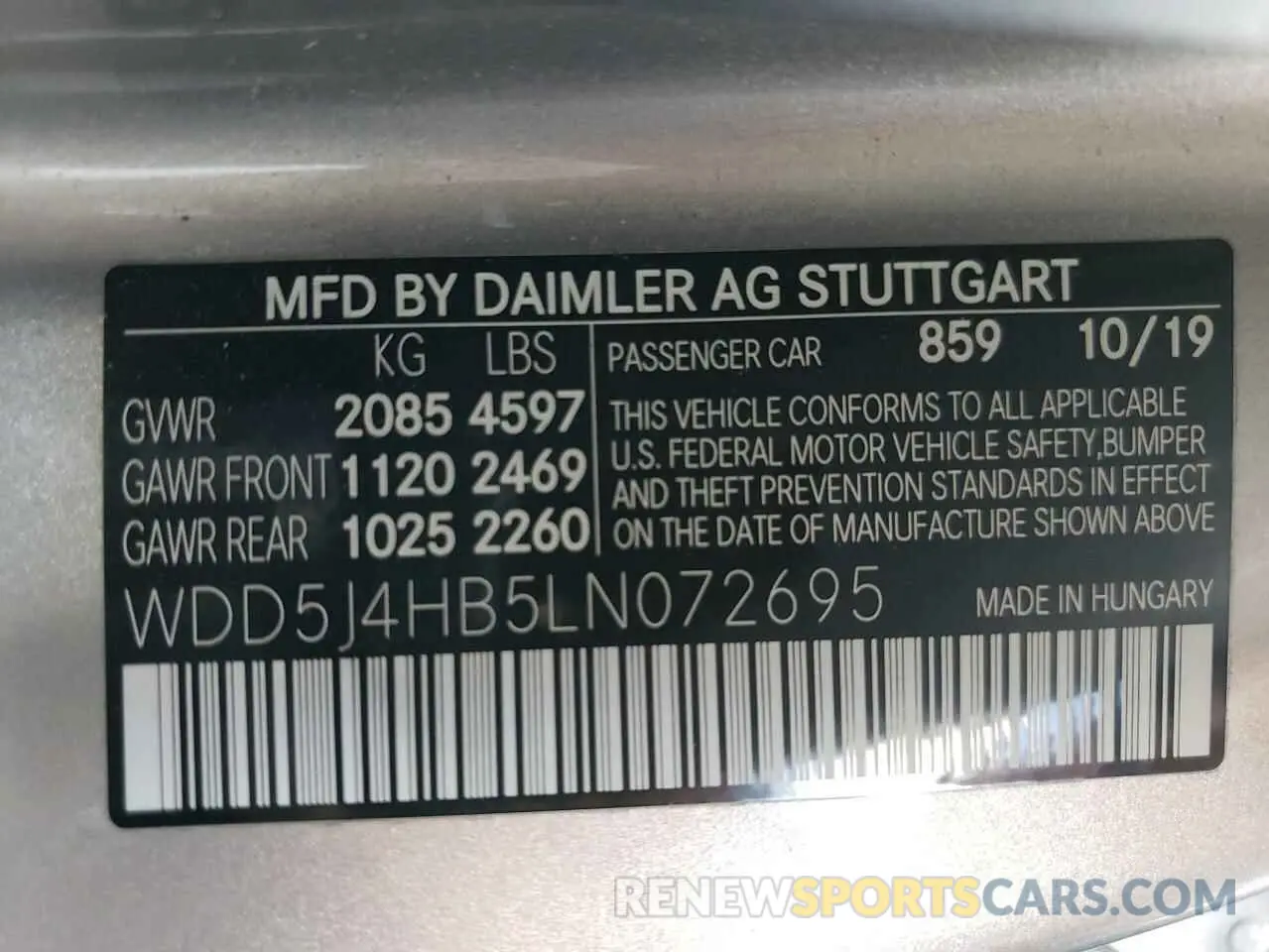 12 Photograph of a damaged car WDD5J4HB5LN072695 MERCEDES-BENZ CLA-CLASS 2020