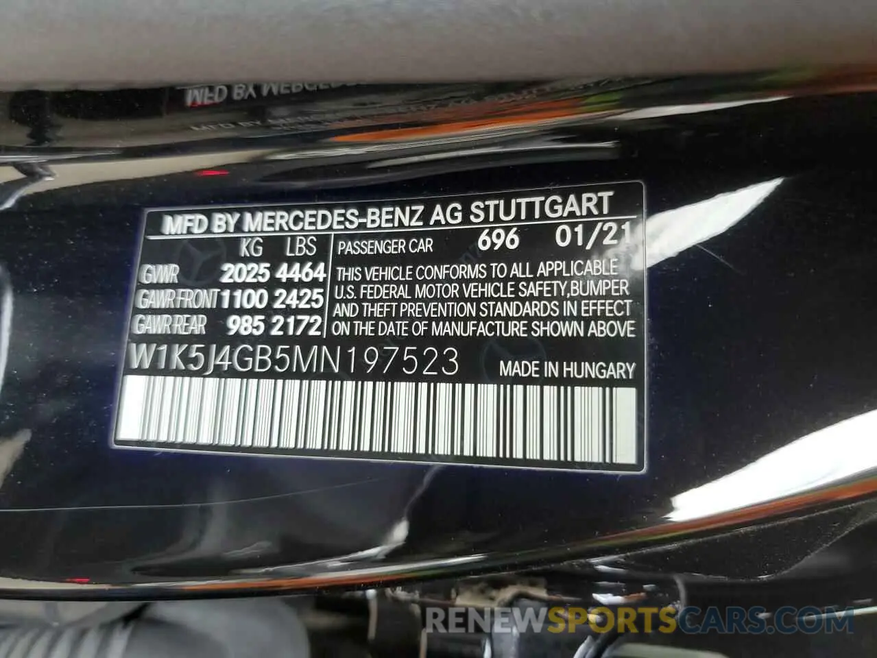 12 Фотография поврежденного автомобиля W1K5J4GB5MN197523 MERCEDES-BENZ CLA-CLASS 2021