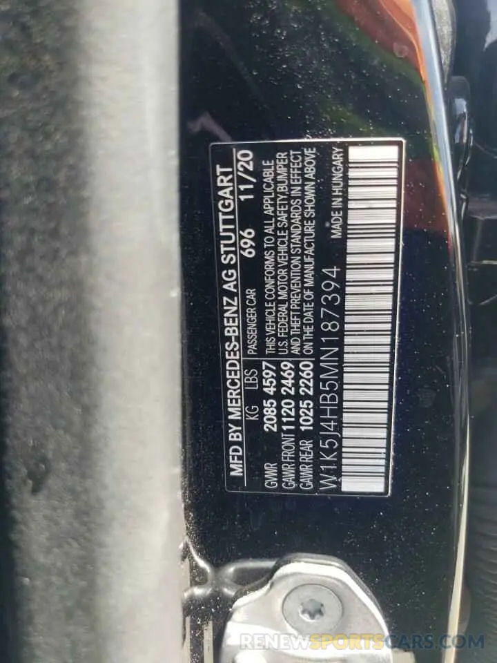 12 Photograph of a damaged car W1K5J4HB5MN187394 MERCEDES-BENZ CLA-CLASS 2021