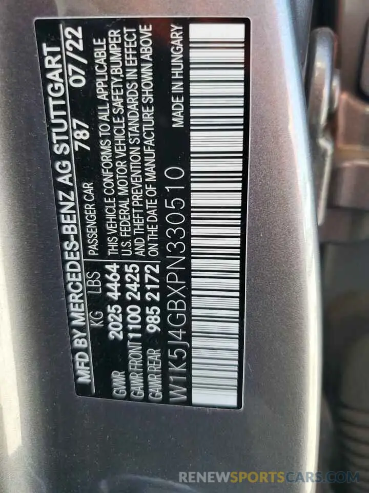 12 Фотография поврежденного автомобиля W1K5J4GBXPN330510 MERCEDES-BENZ CLA-CLASS 2023