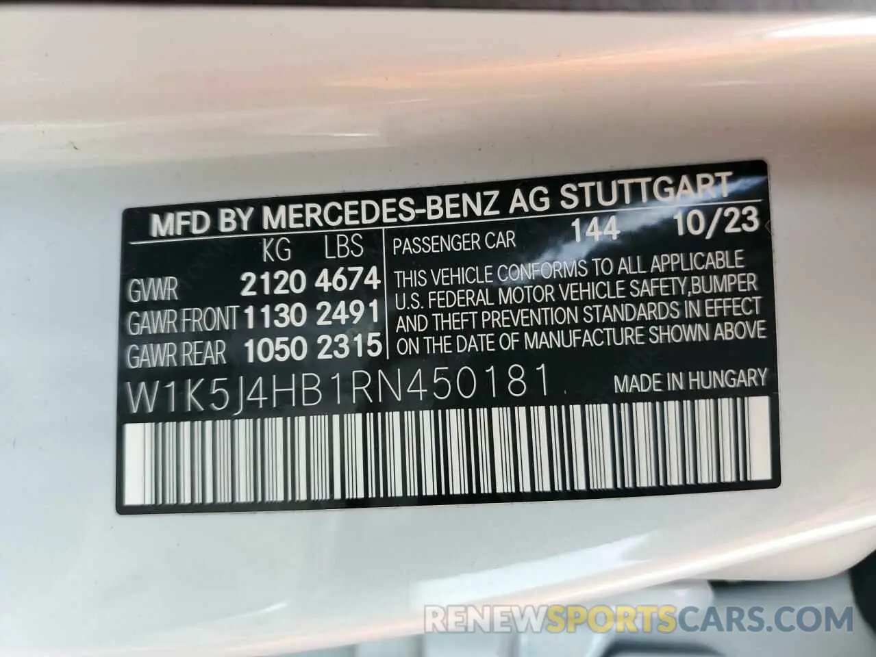 13 Photograph of a damaged car W1K5J4HB1RN450181 MERCEDES-BENZ CLA-CLASS 2024