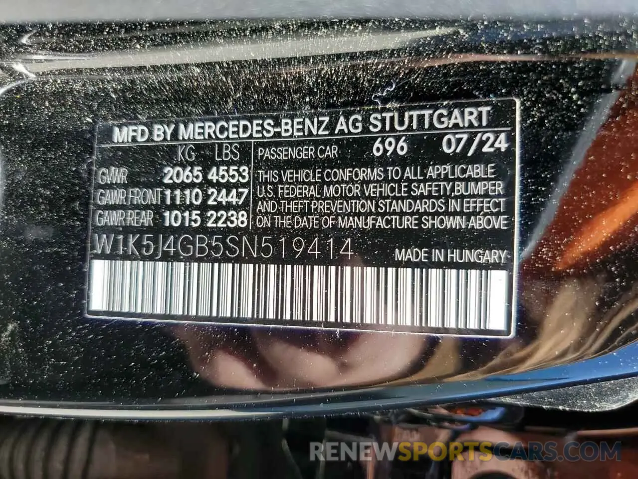 12 Photograph of a damaged car W1K5J4GB5SN519414 MERCEDES-BENZ CLA-CLASS 2025
