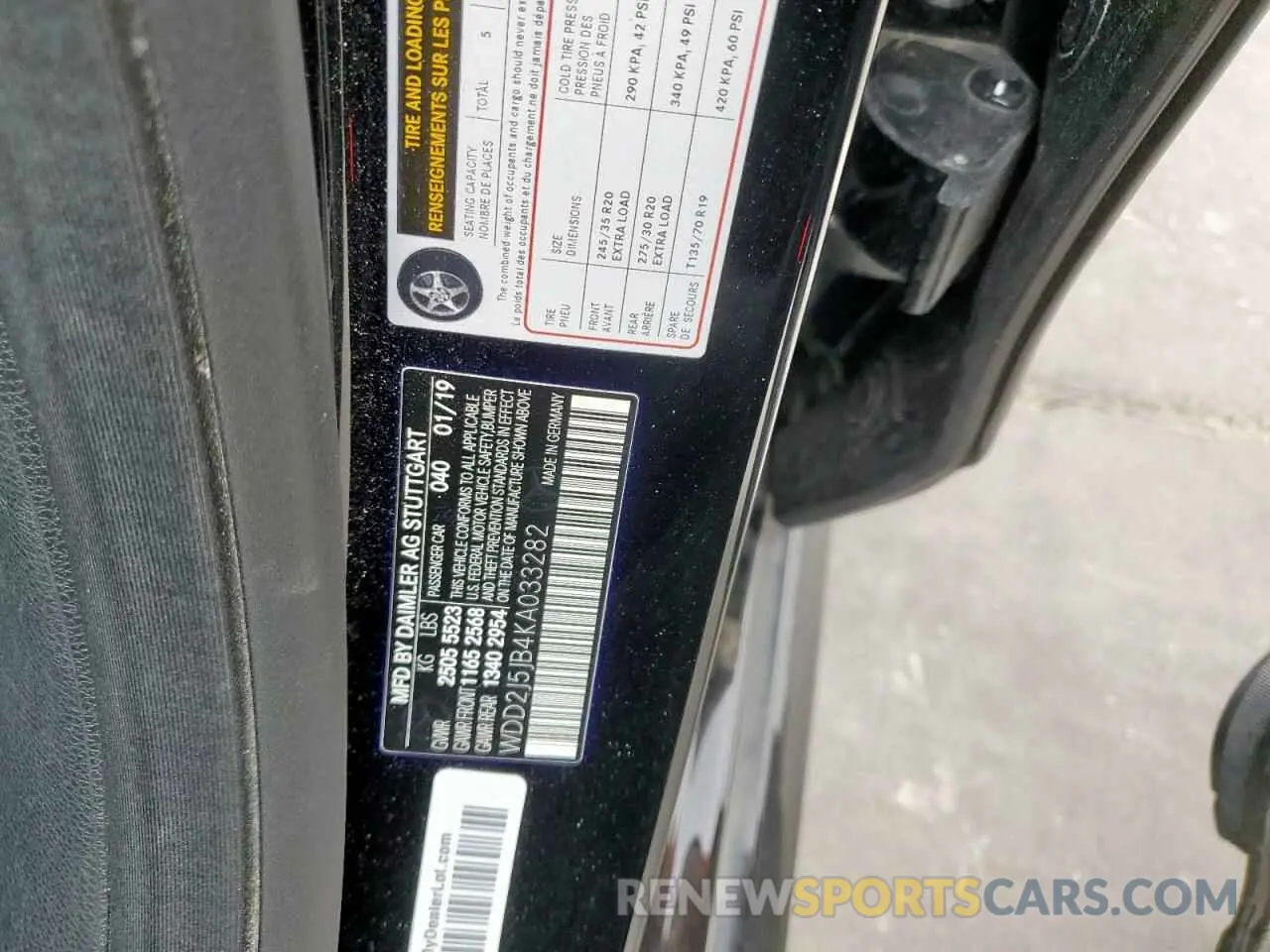 13 Фотография поврежденного автомобиля WDD2J5JB4KA033282 MERCEDES-BENZ CLC-CLASS 2019
