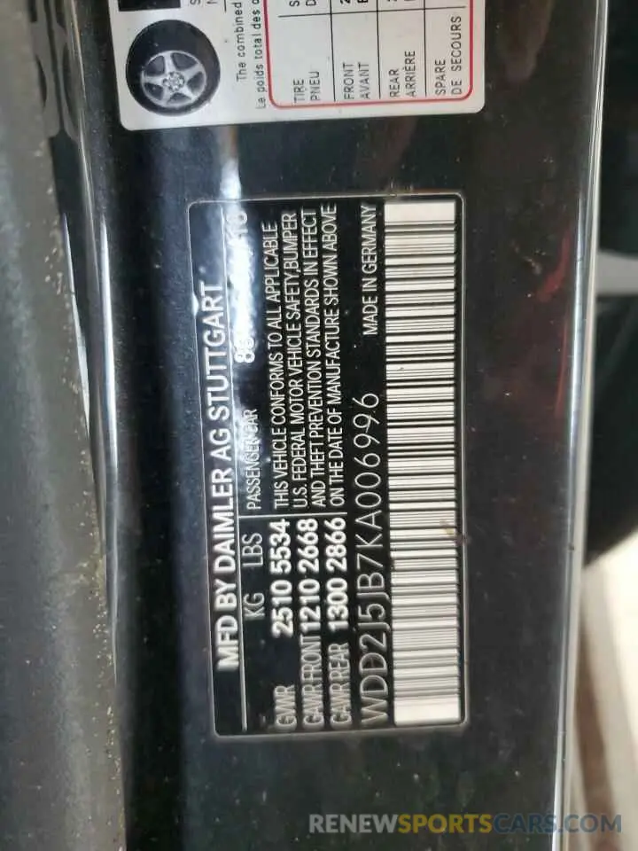 12 Photograph of a damaged car WDD2J5JB7KA006996 MERCEDES-BENZ CLC-CLASS 2019