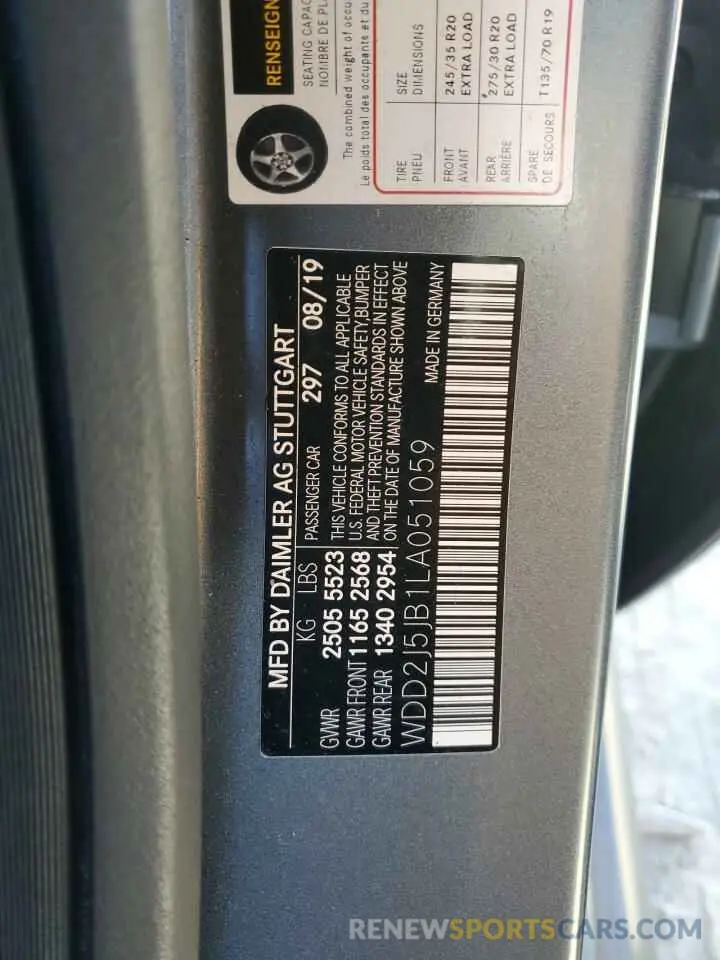 12 Photograph of a damaged car WDD2J5JB1LA051059 MERCEDES-BENZ CLC-CLASS 2020