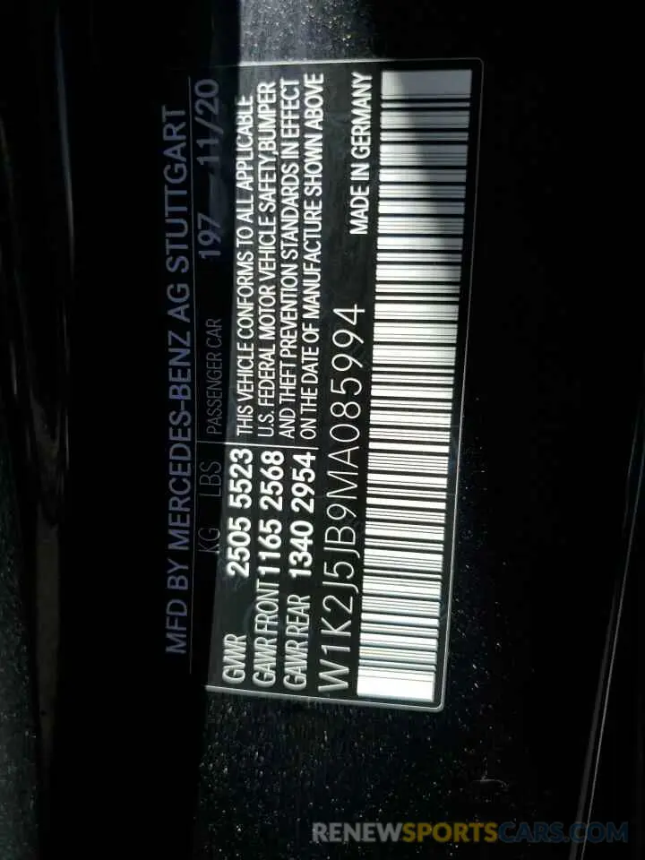 13 Photograph of a damaged car W1K2J5JB9MA085994 MERCEDES-BENZ CLC-CLASS 2021