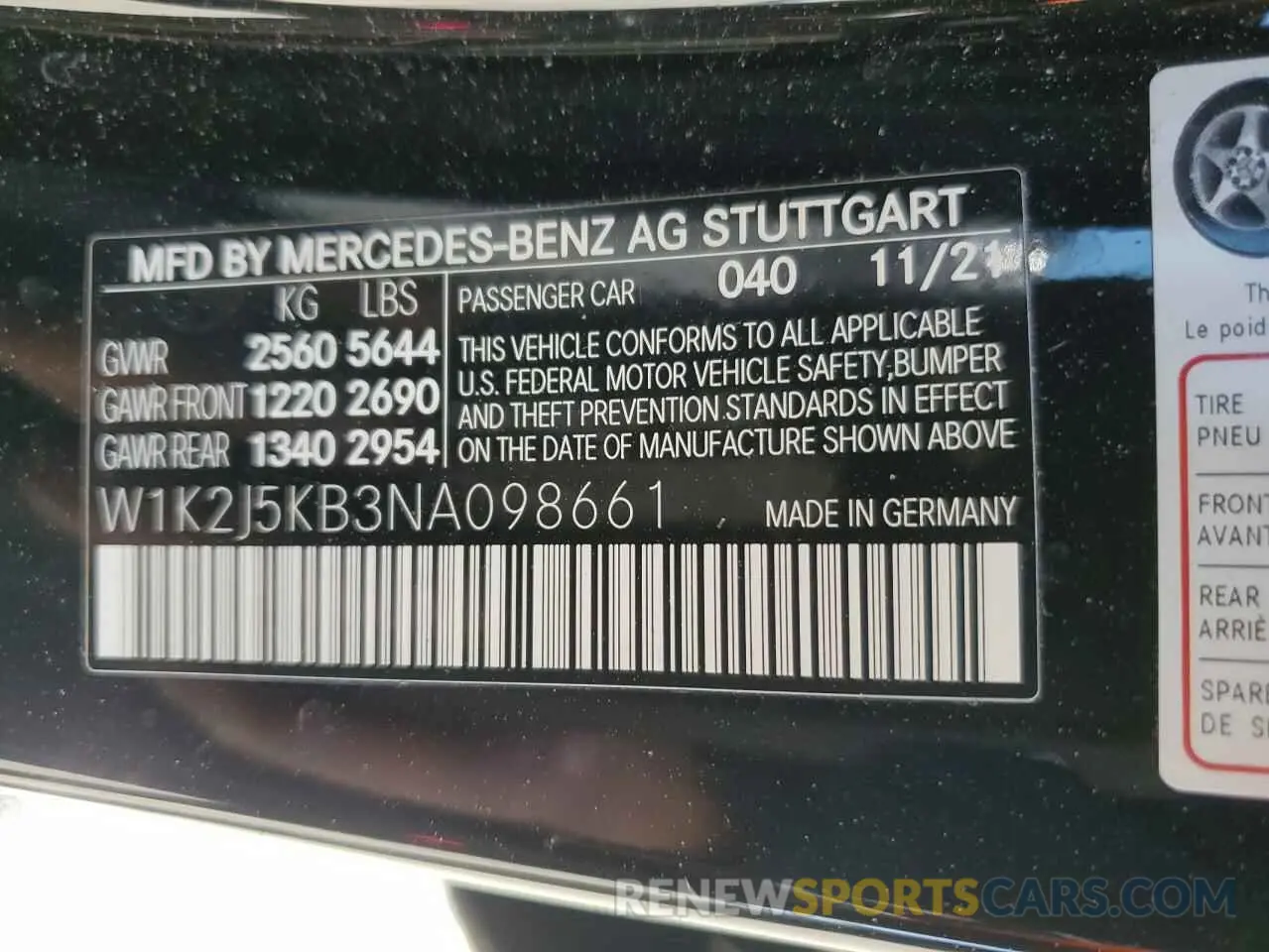 12 Photograph of a damaged car W1K2J5KB3NA098661 MERCEDES-BENZ CLC-CLASS 2022