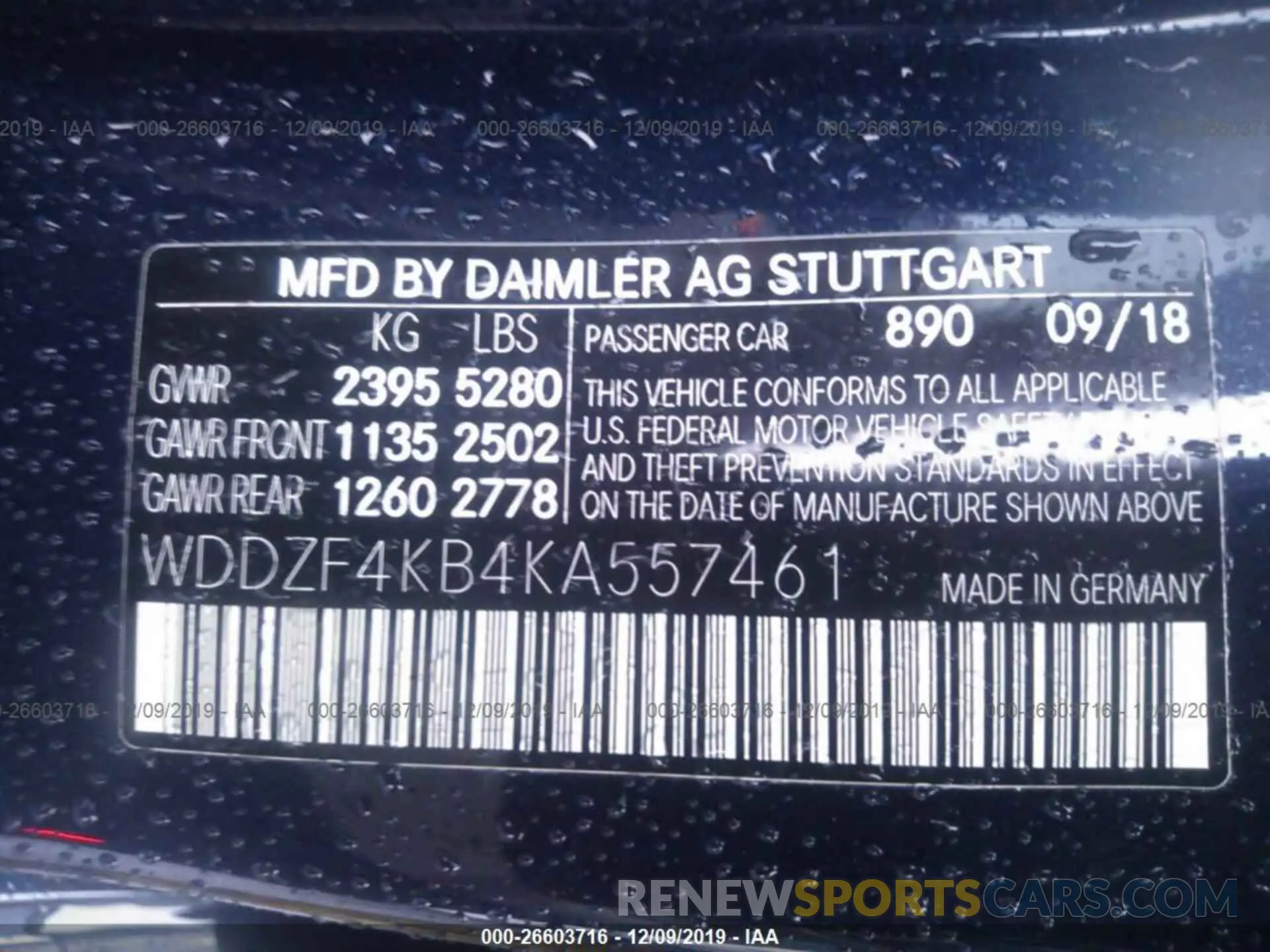 9 Photograph of a damaged car WDDZF4KB4KA557461 MERCEDES-BENZ E 2019