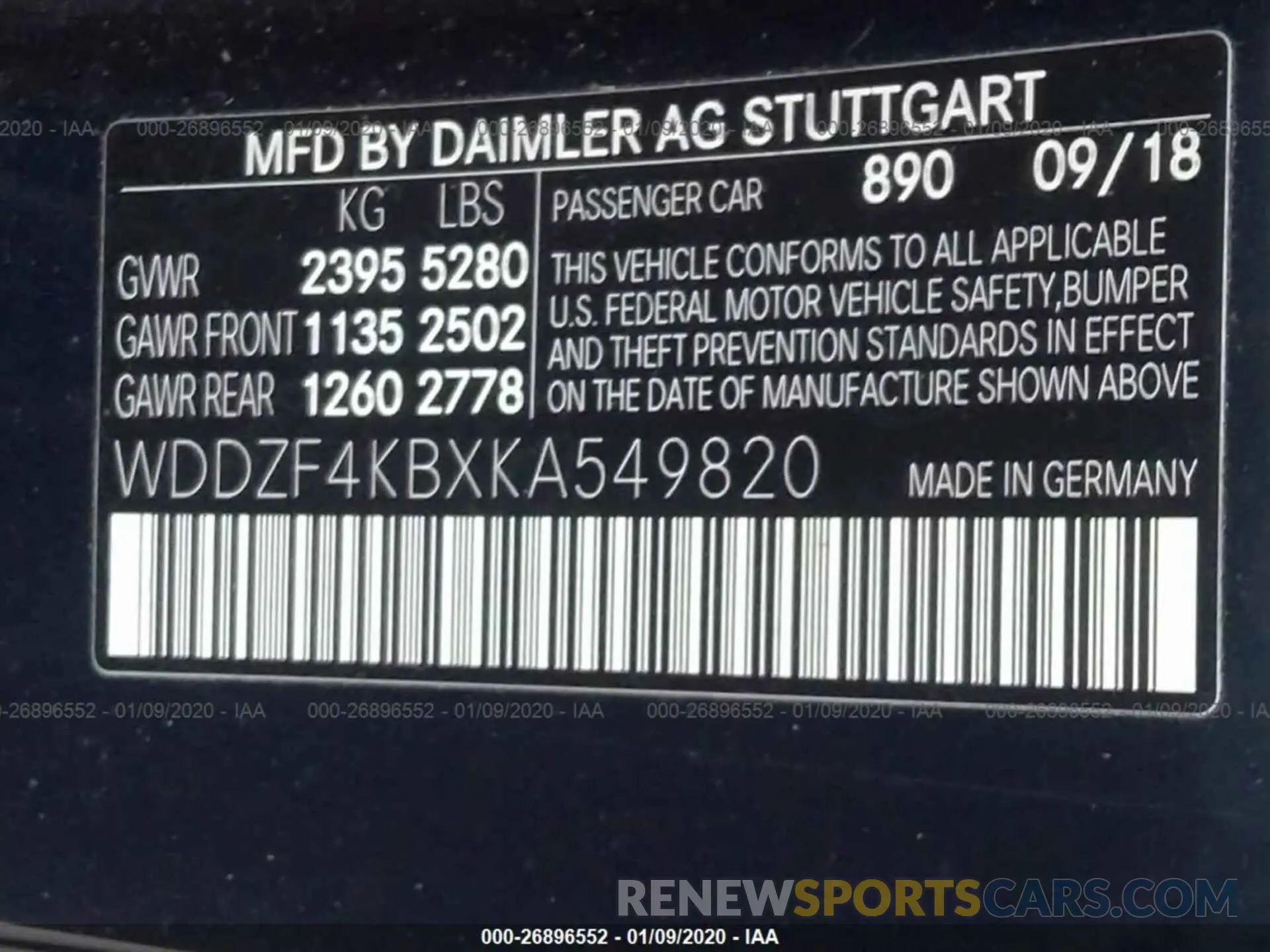 9 Photograph of a damaged car WDDZF4KBXKA549820 MERCEDES-BENZ E 2019
