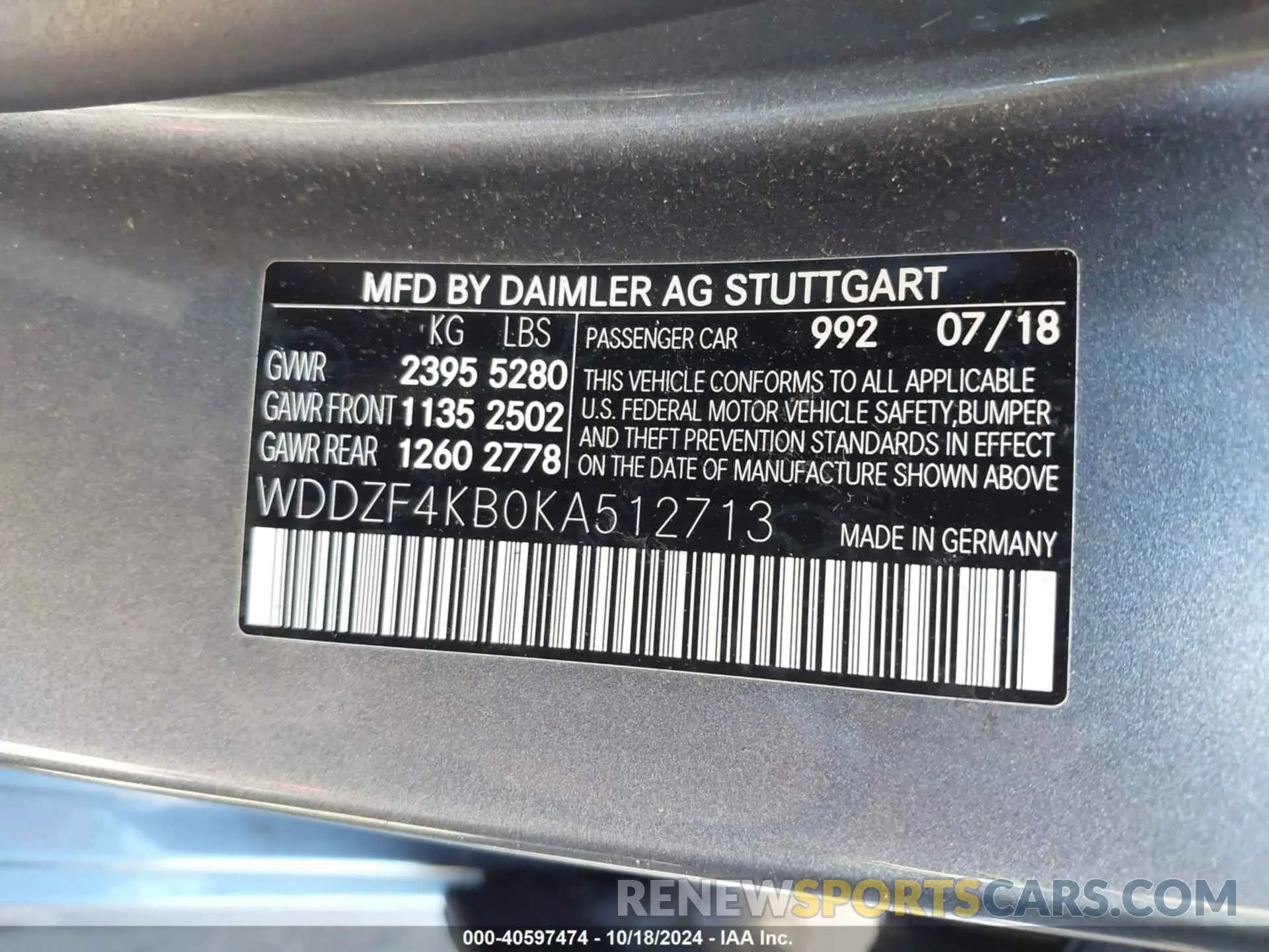 9 Фотография поврежденного автомобиля WDDZF4KB0KA512713 MERCEDES-BENZ E 300 2019