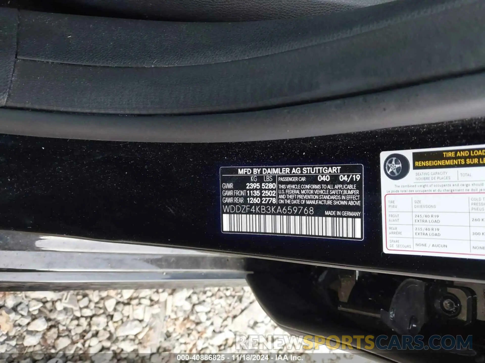 9 Фотография поврежденного автомобиля WDDZF4KB3KA659768 MERCEDES-BENZ E 300 2019