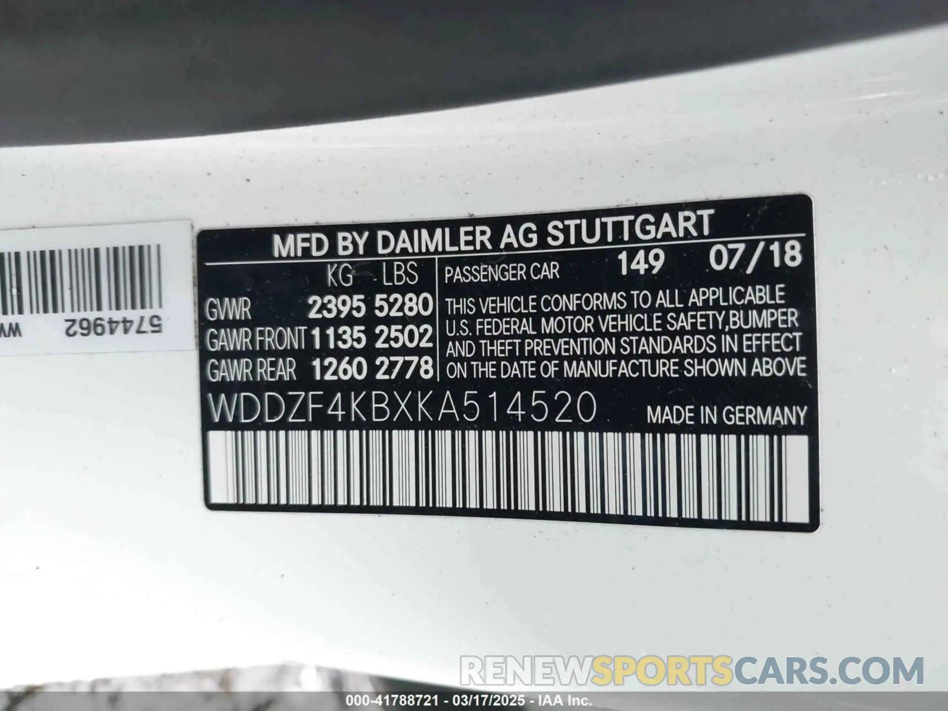 9 Фотография поврежденного автомобиля WDDZF4KBXKA514520 MERCEDES-BENZ E 300 2019