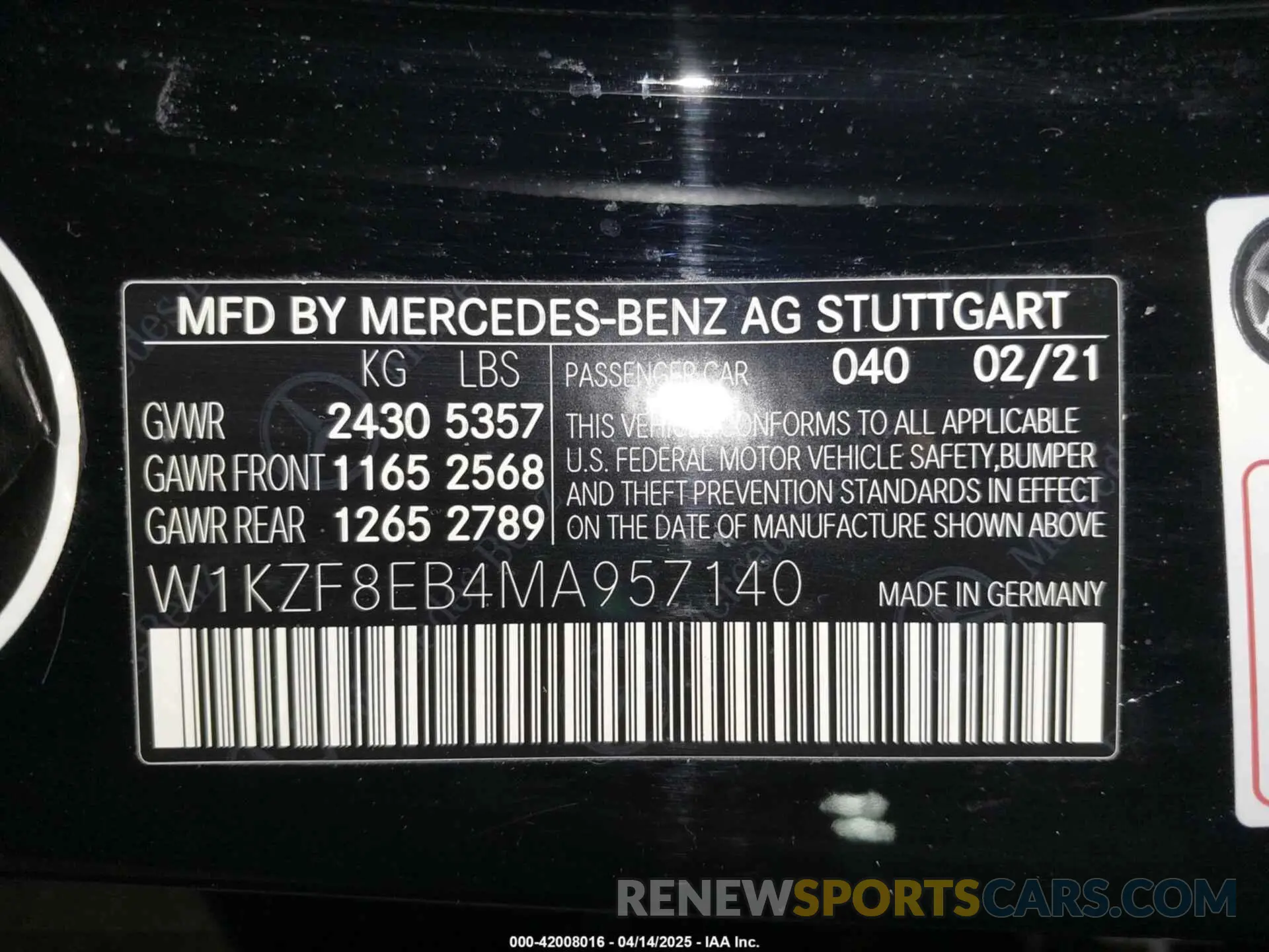 9 Photograph of a damaged car W1KZF8EB4MA957140 MERCEDES-BENZ E 350 2021