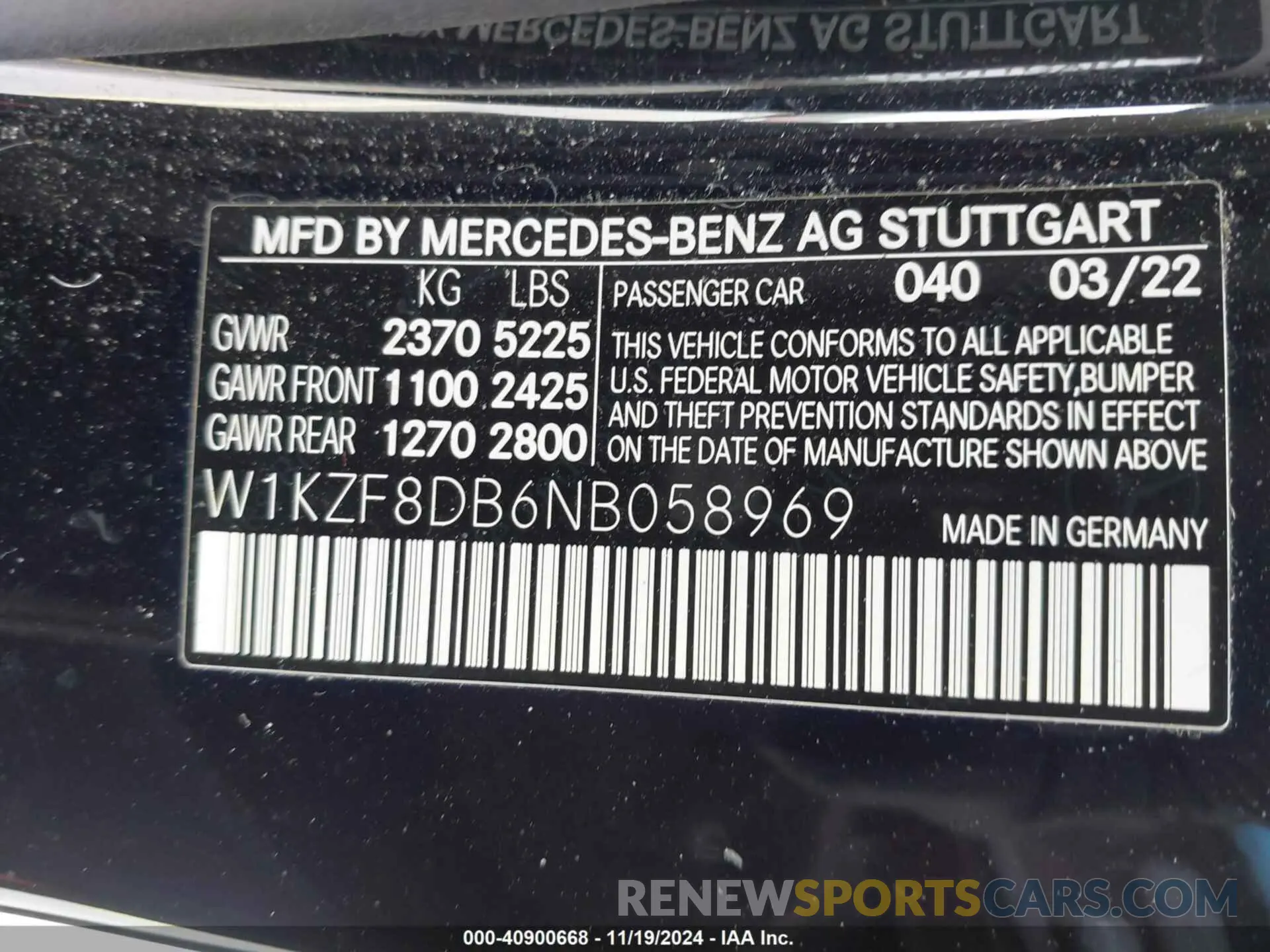 9 Photograph of a damaged car W1KZF8DB6NB058969 MERCEDES-BENZ E 350 2022