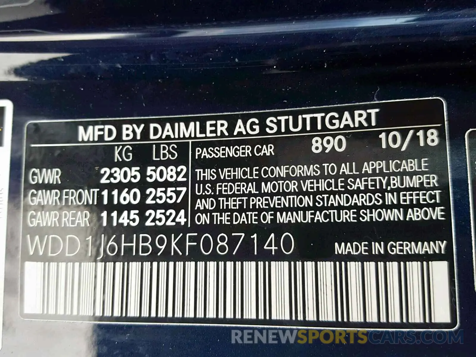 10 Photograph of a damaged car WDD1J6HB9KF087140 MERCEDES-BENZ E 450 2019