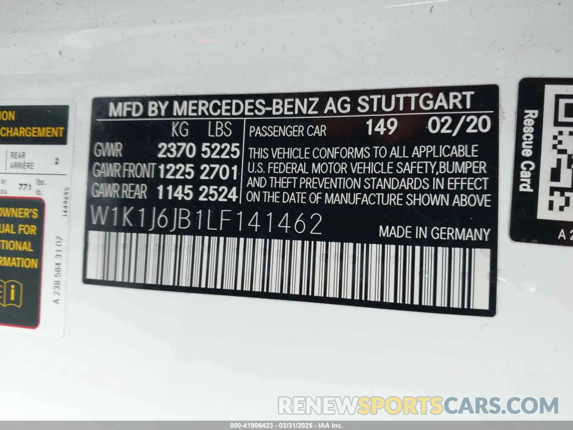 9 Фотография поврежденного автомобиля W1K1J6JB1LF141462 MERCEDES-BENZ E 450 2020