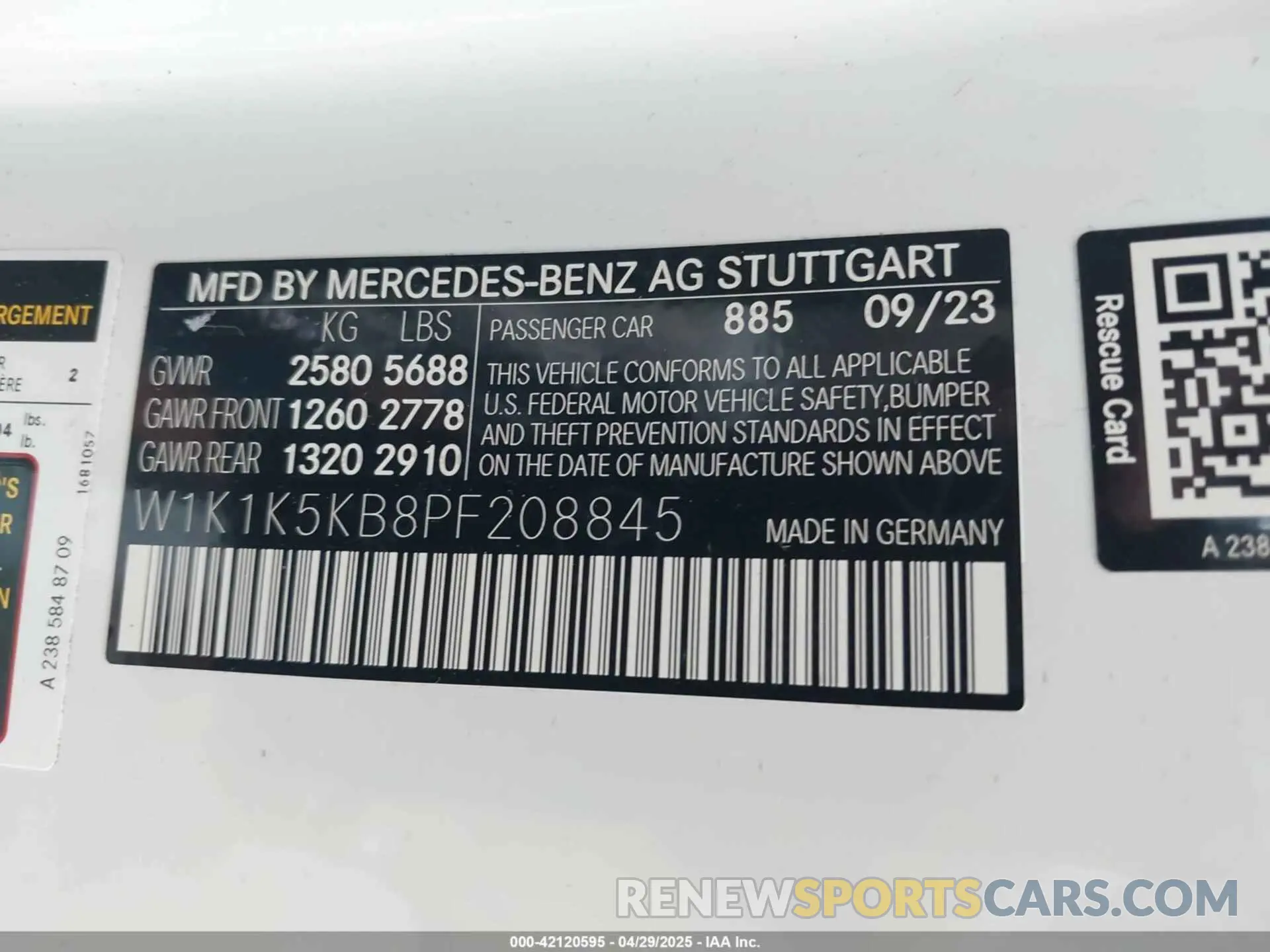 9 Фотография поврежденного автомобиля W1K1K5KB8PF208845 MERCEDES-BENZ E 450 2023