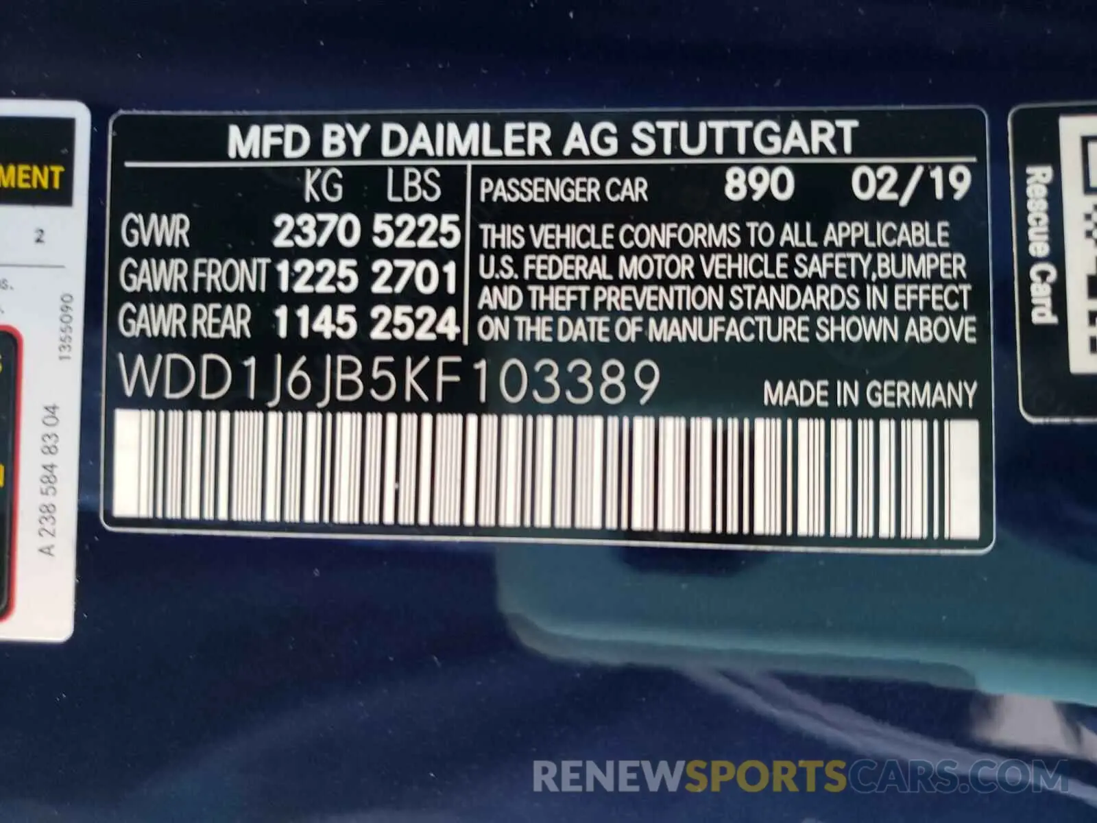 10 Photograph of a damaged car WDD1J6JB5KF103389 MERCEDES-BENZ E 450 4MAT 2019
