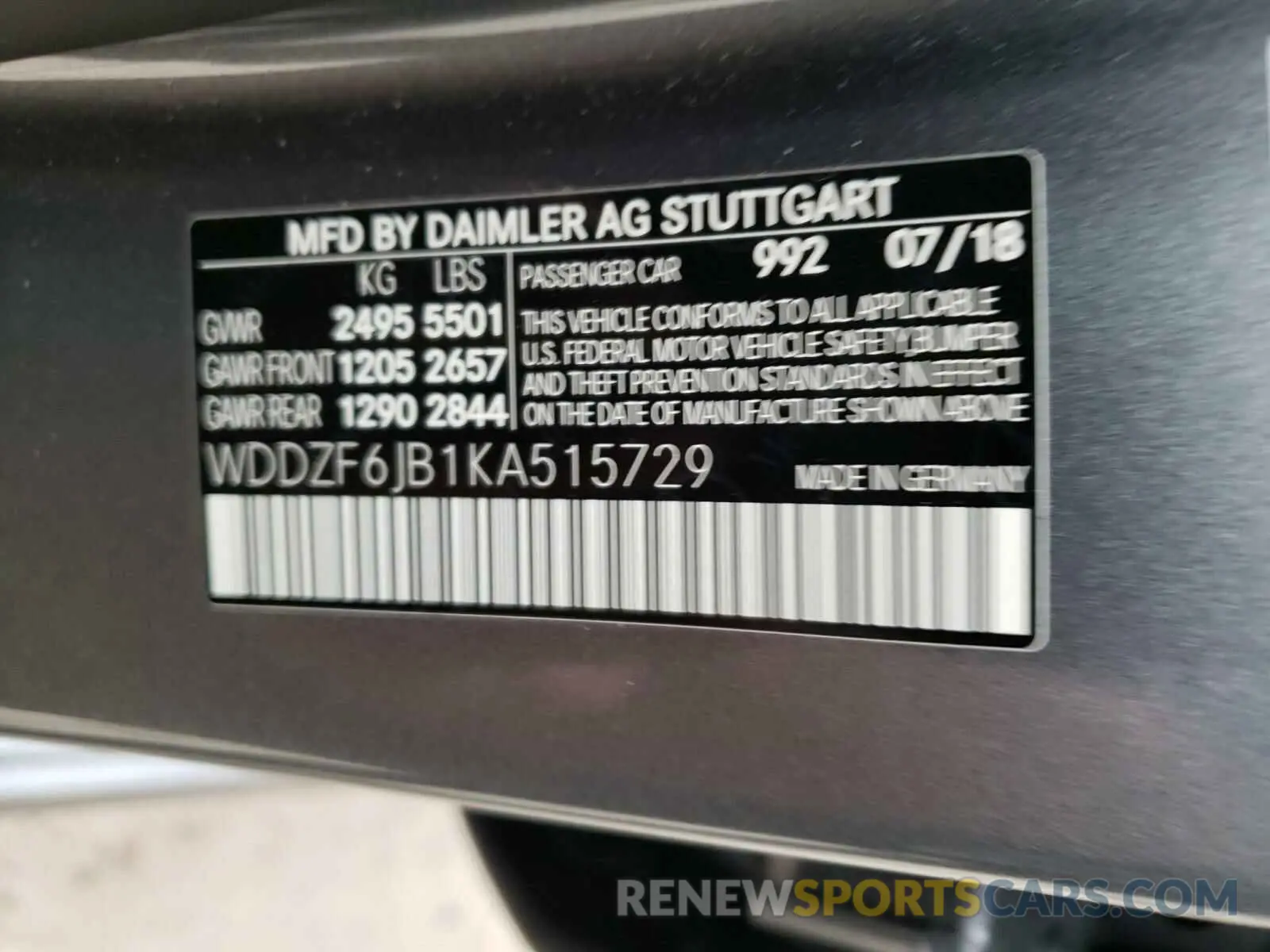 10 Фотография поврежденного автомобиля WDDZF6JB1KA515729 MERCEDES-BENZ E 450 4MAT 2019