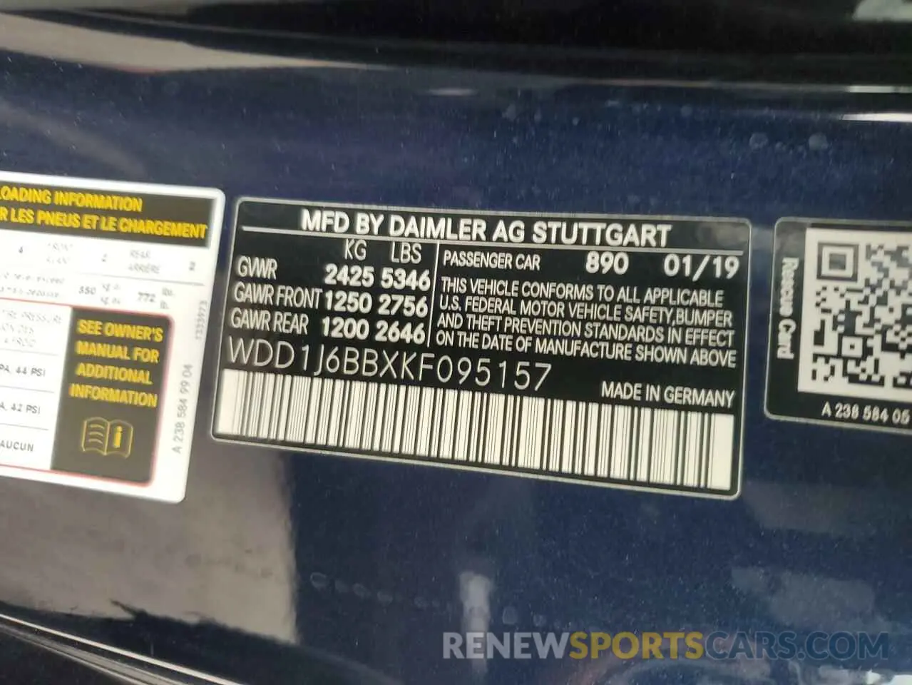 13 Фотография поврежденного автомобиля WDD1J6BBXKF095157 MERCEDES-BENZ E-CLASS 2019