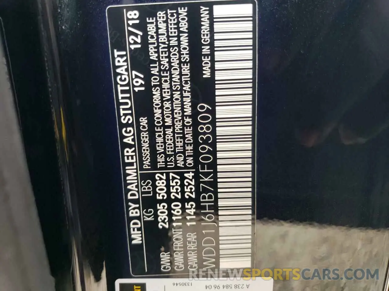10 Фотография поврежденного автомобиля WDD1J6HB7KF093809 MERCEDES-BENZ E-CLASS 2019