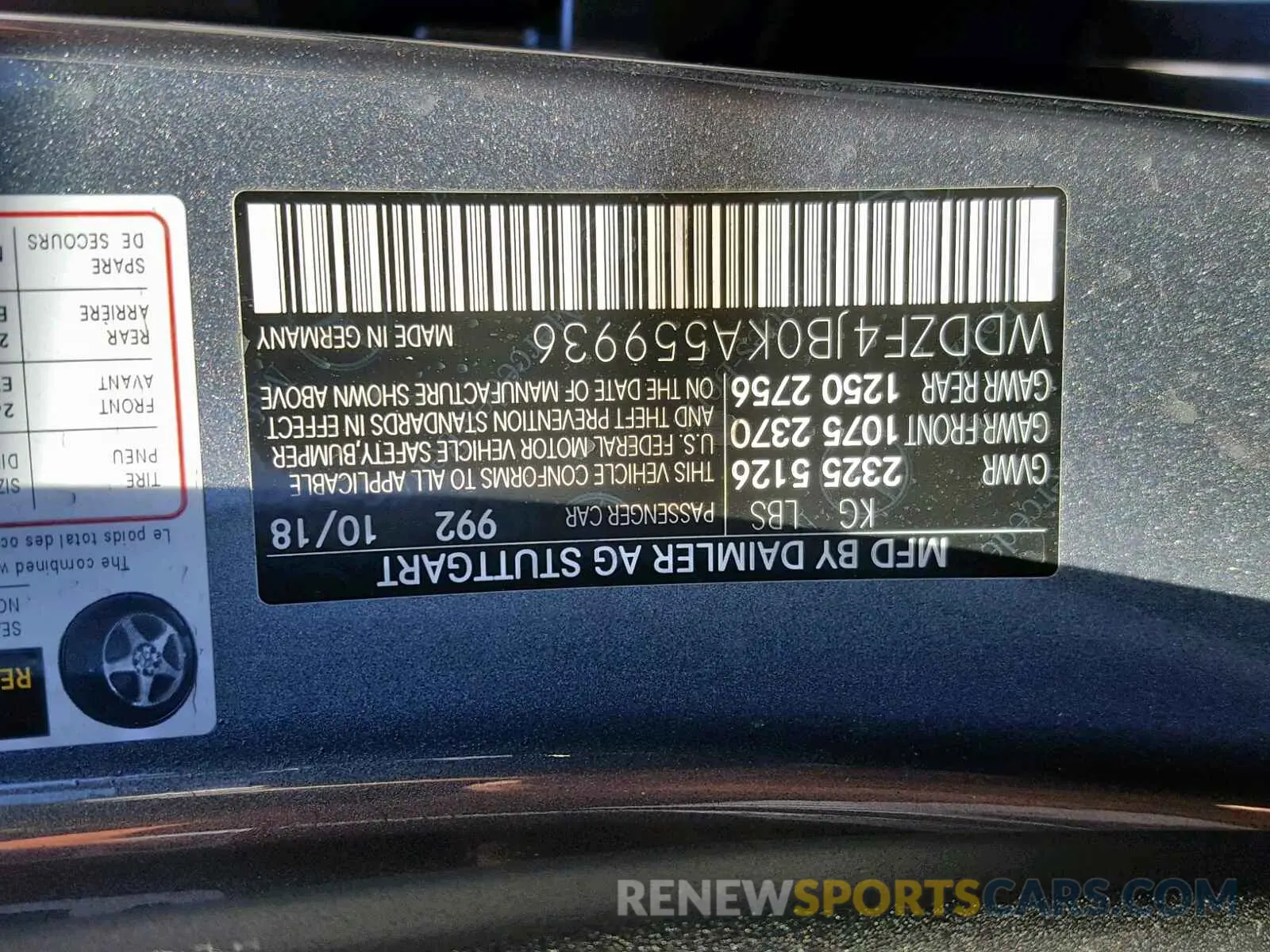 10 Photograph of a damaged car WDDZF4JB0KA559936 MERCEDES-BENZ E CLASS 2019