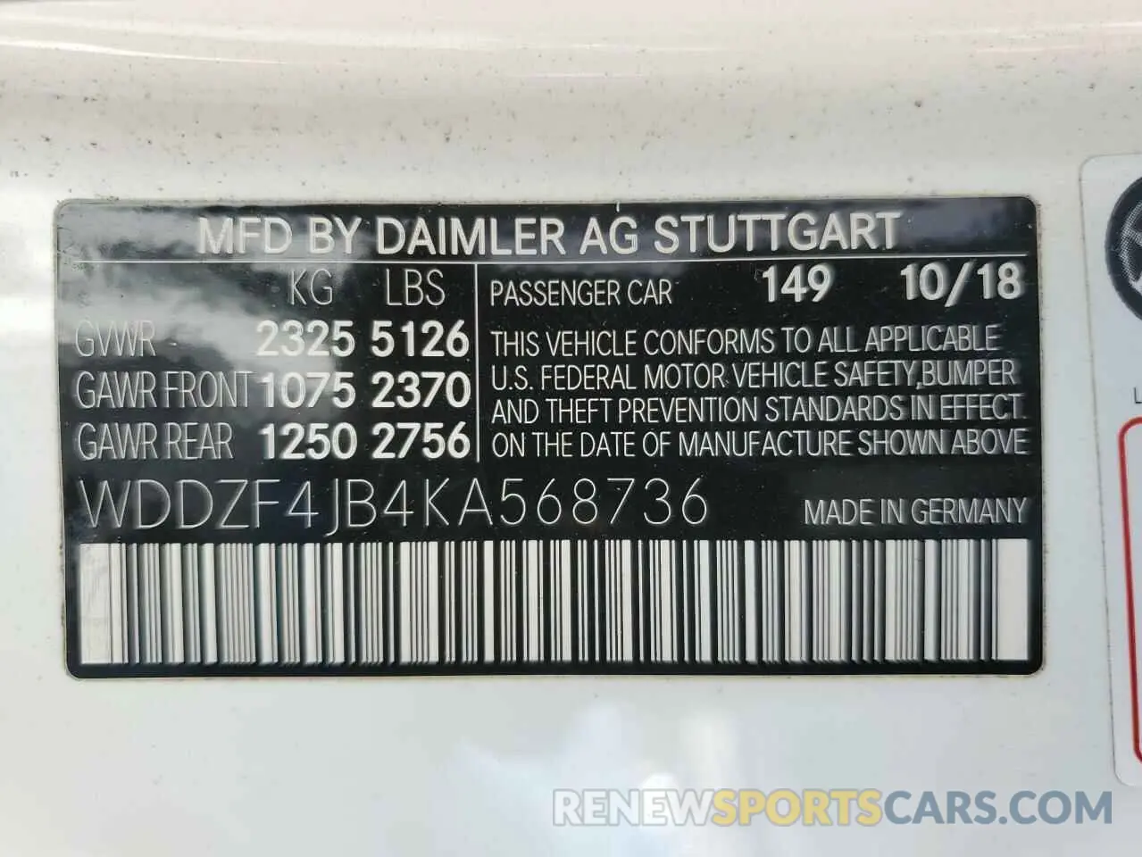 14 Photograph of a damaged car WDDZF4JB4KA568736 MERCEDES-BENZ E-CLASS 2019