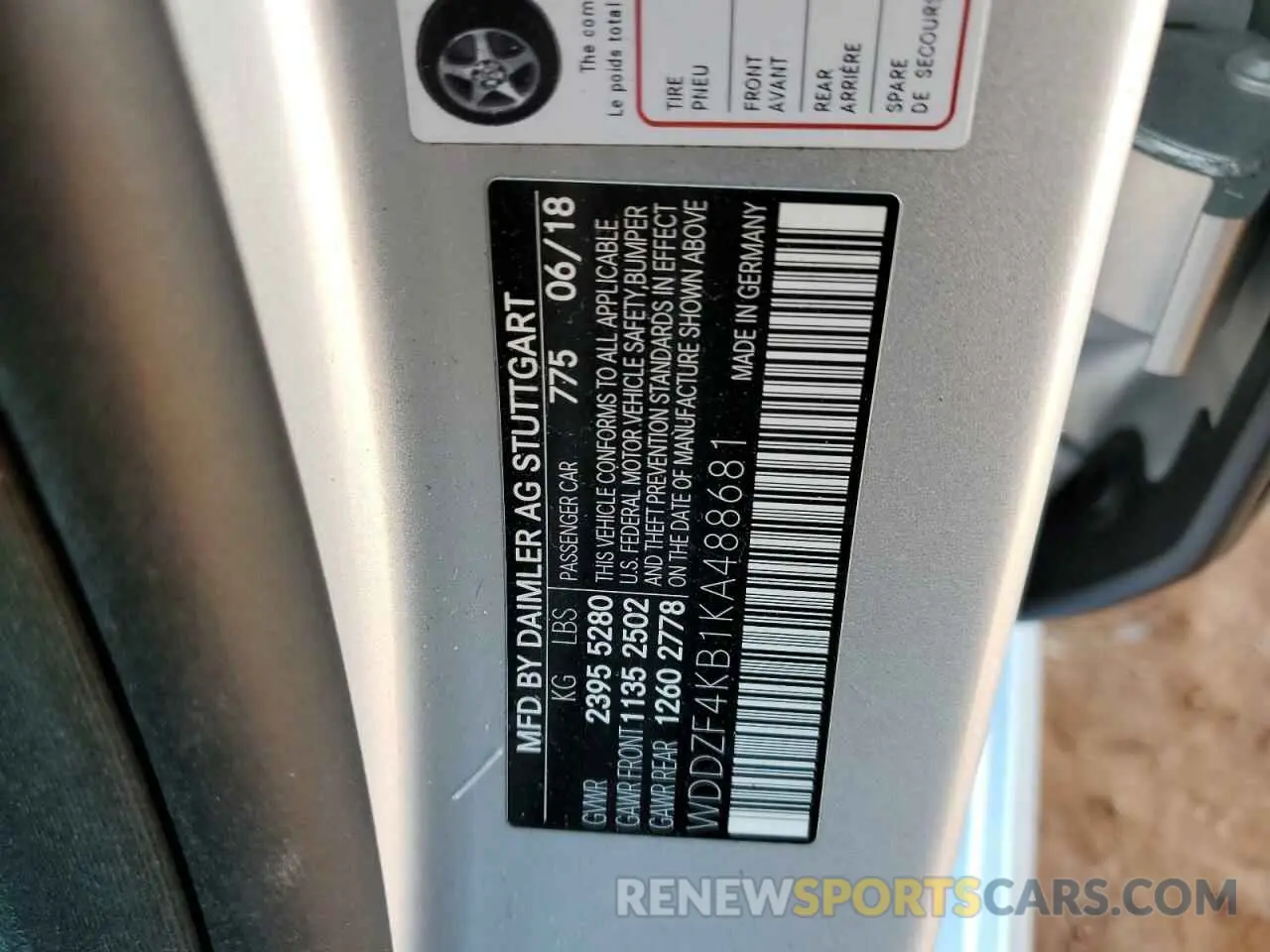 13 Фотография поврежденного автомобиля WDDZF4KB1KA488681 MERCEDES-BENZ E-CLASS 2019