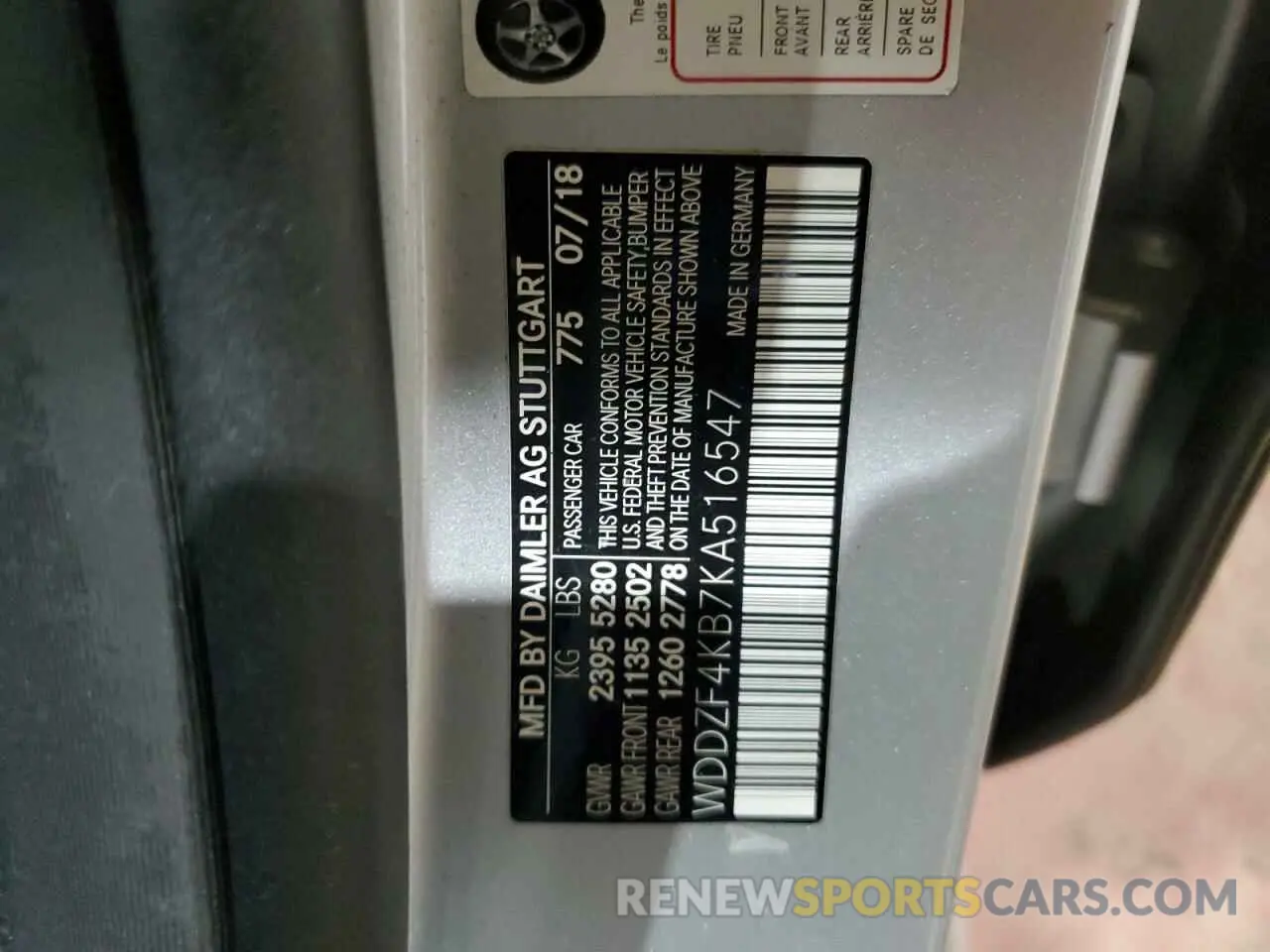 12 Фотография поврежденного автомобиля WDDZF4KB7KA516547 MERCEDES-BENZ E-CLASS 2019