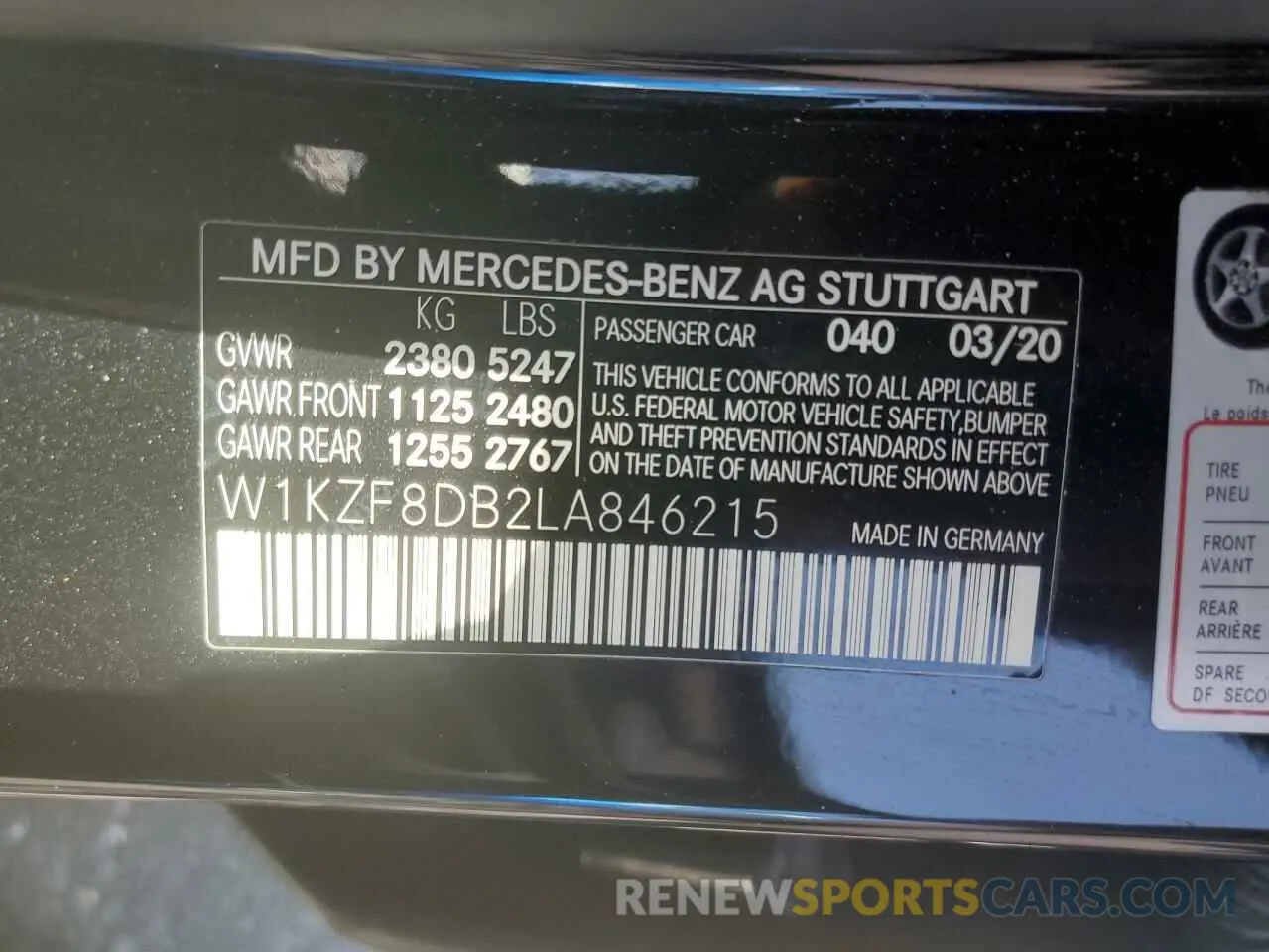 13 Фотография поврежденного автомобиля W1KZF8DB2LA846215 MERCEDES-BENZ E-CLASS 2020