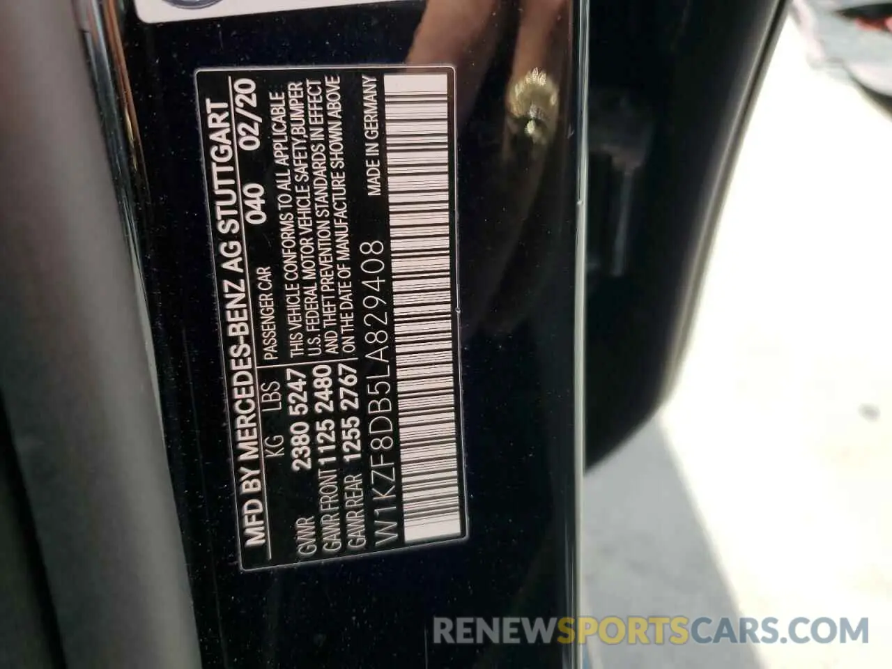 13 Photograph of a damaged car W1KZF8DB5LA829408 MERCEDES-BENZ E-CLASS 2020