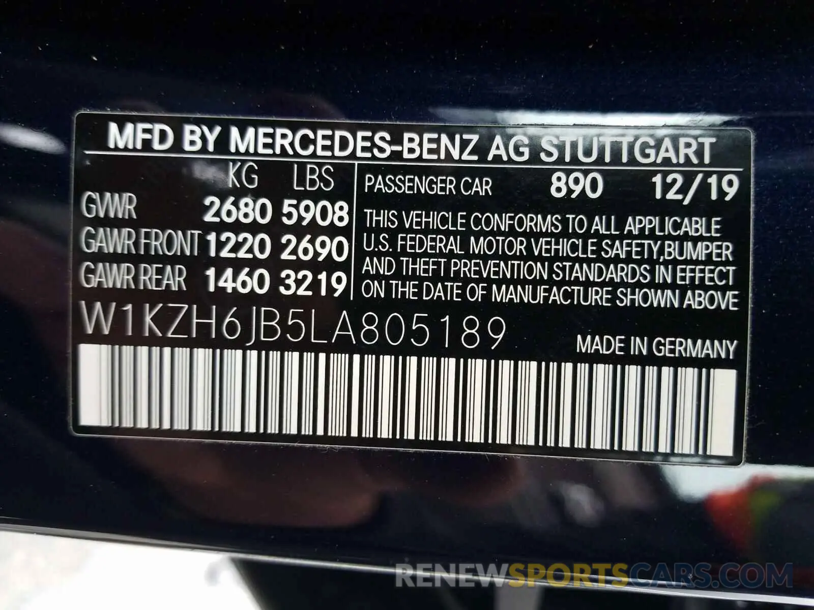 10 Photograph of a damaged car W1KZH6JB5LA805189 MERCEDES-BENZ E CLASS 2020