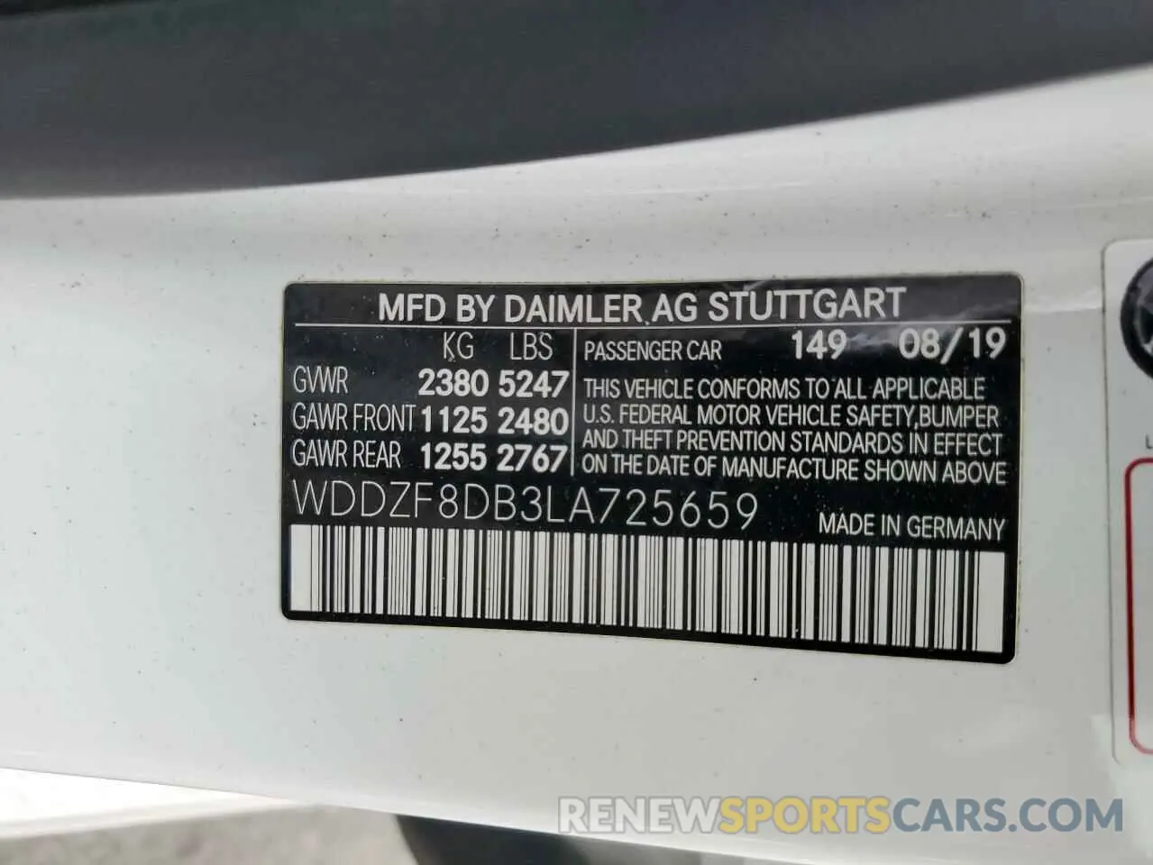 12 Фотография поврежденного автомобиля WDDZF8DB3LA725659 MERCEDES-BENZ E-CLASS 2020