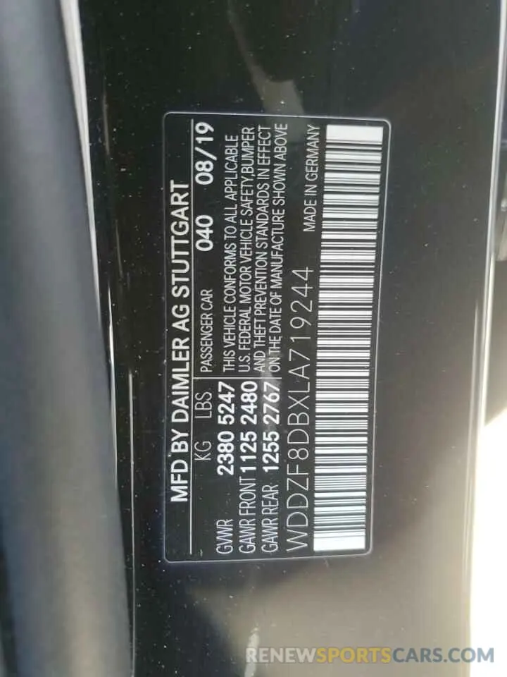 13 Фотография поврежденного автомобиля WDDZF8DBXLA719244 MERCEDES-BENZ E-CLASS 2020